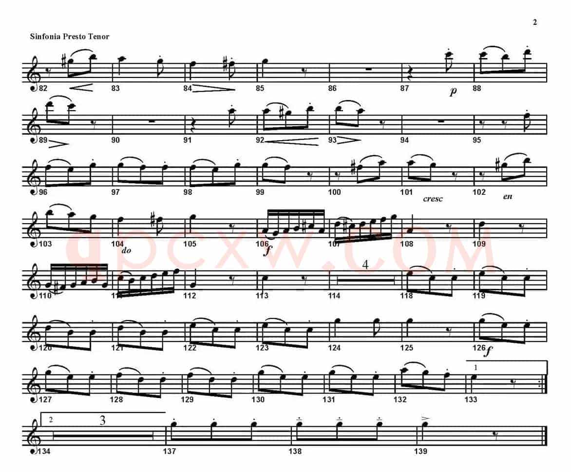 SINFONIA Part 3. PRESTO（四重奏·次中音萨克斯分谱）