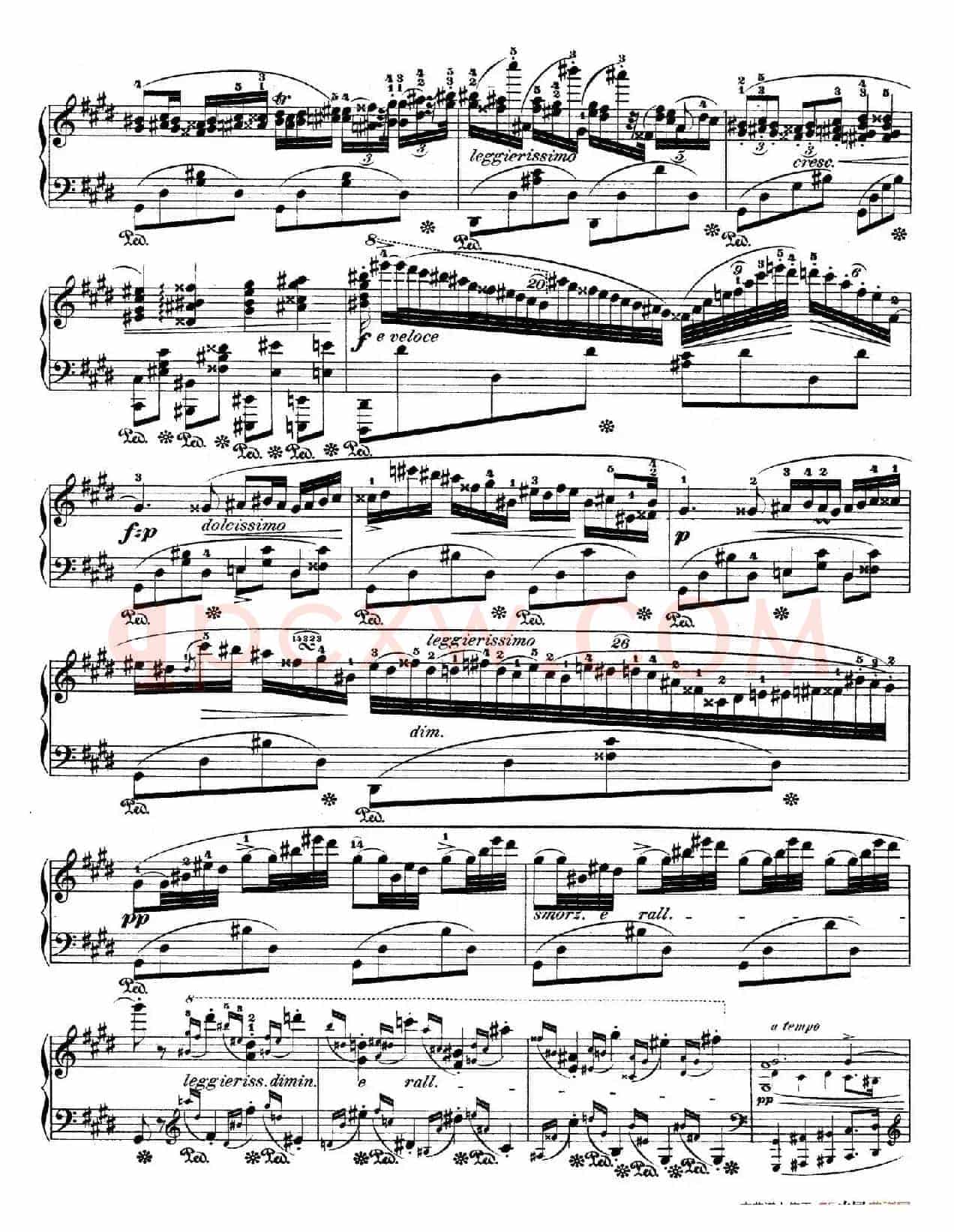 e小调第一钢琴协奏曲 Op.11（钢琴独奏版·第二乐章）