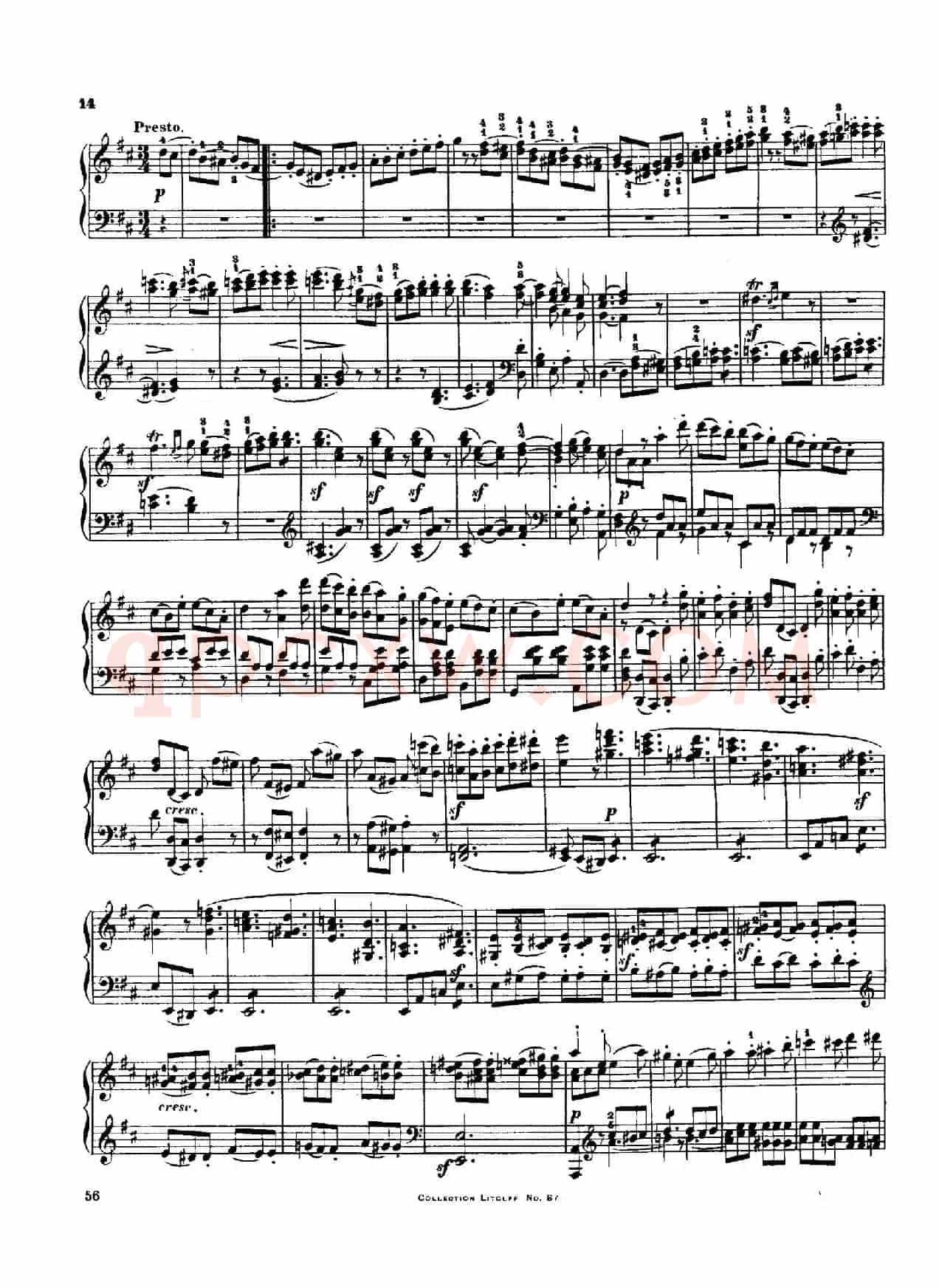 String Quartet No.3 in D Major Op.18-3（D大调第三弦乐四重奏·钢琴独奏版）