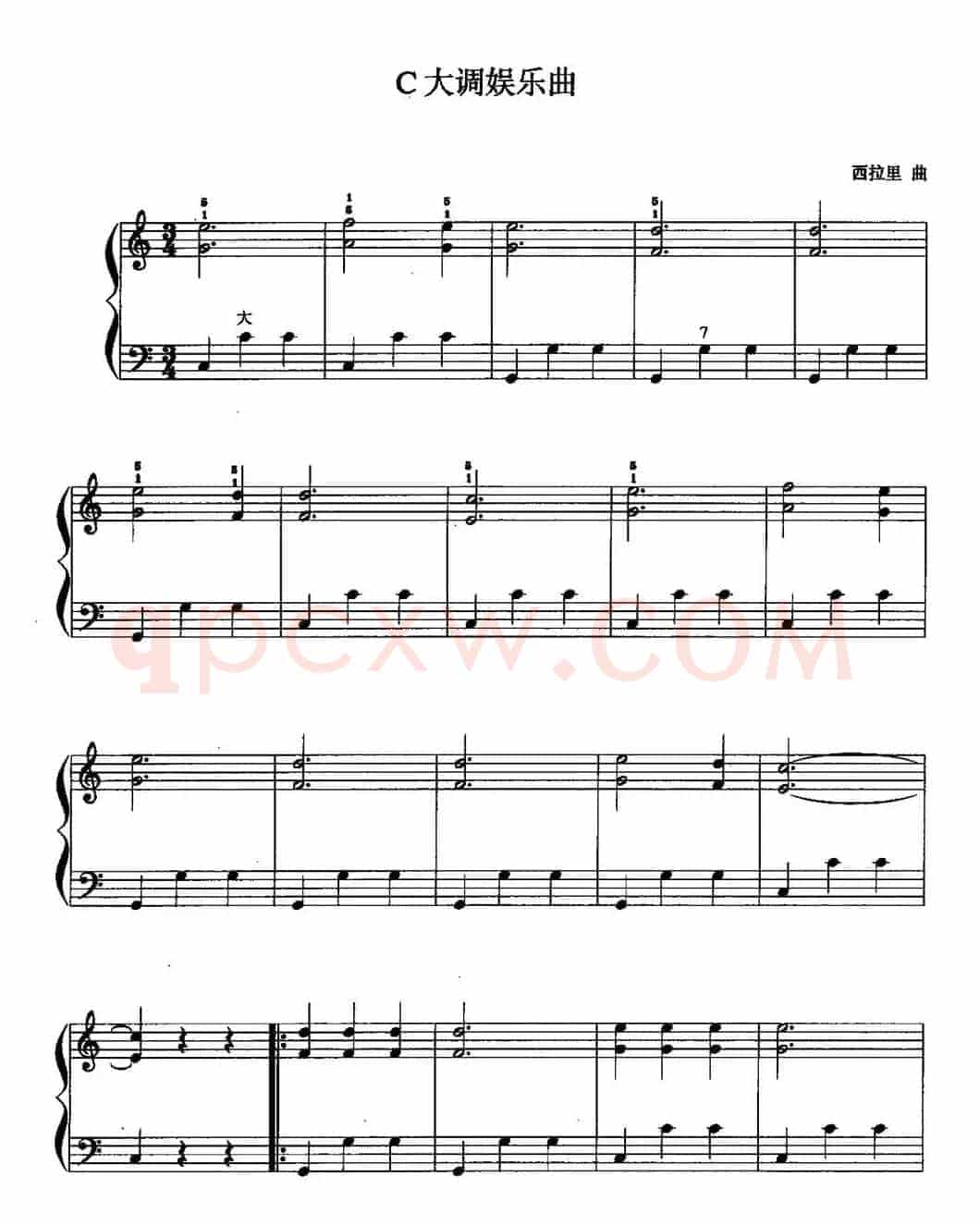 儿童手风琴曲：C大调娱乐曲