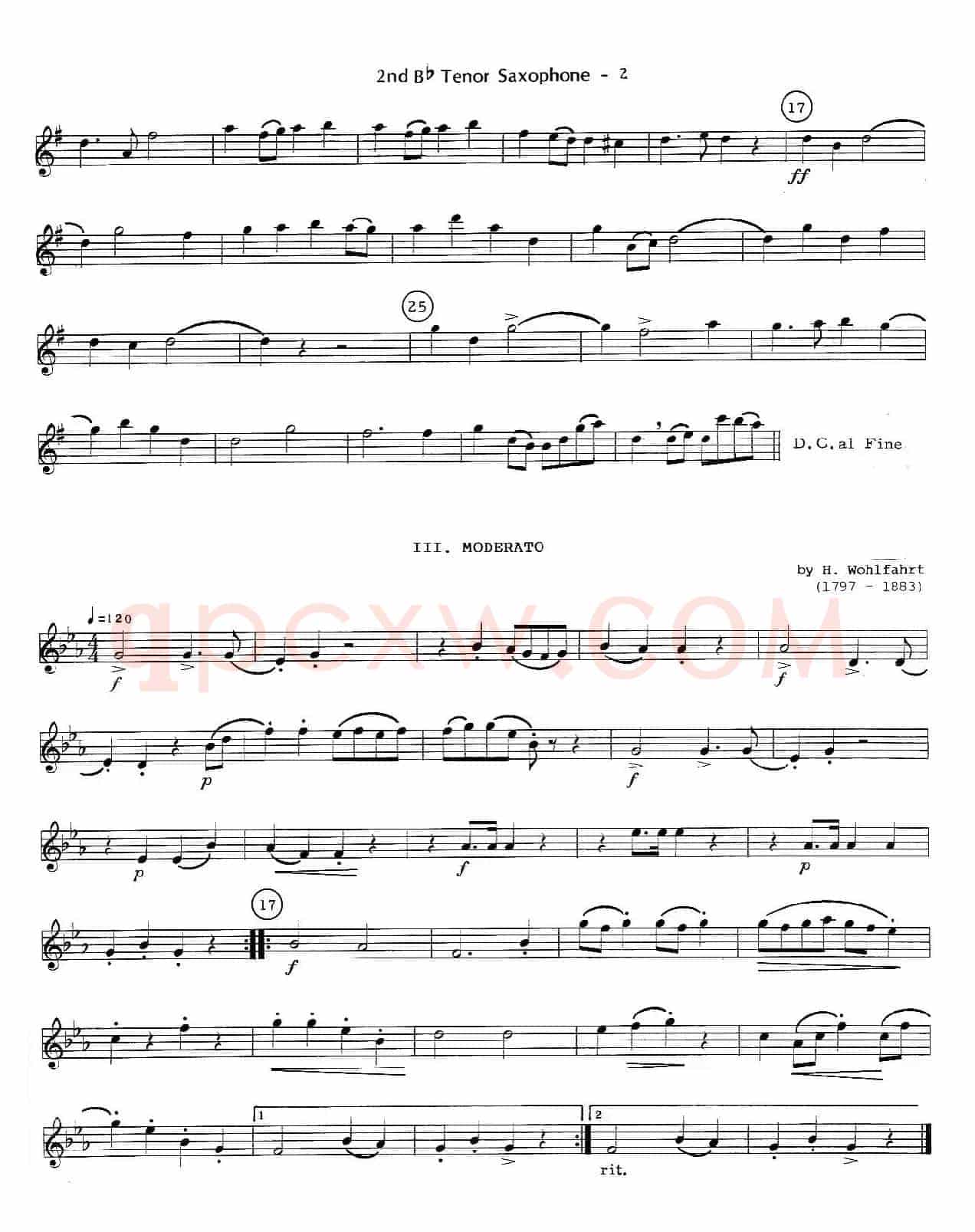 six for three（次中音三重奏第二萨克斯分谱）