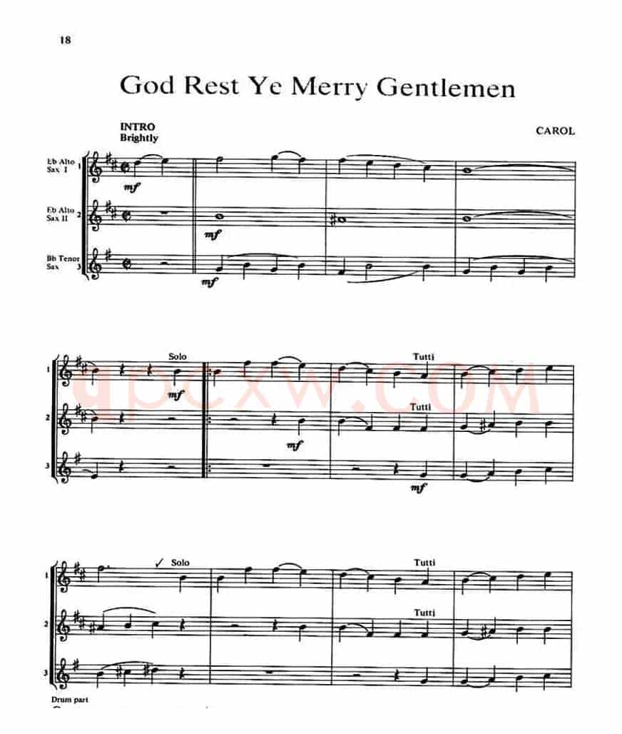 God Rest Ye Merry Gentlemen（三重奏）