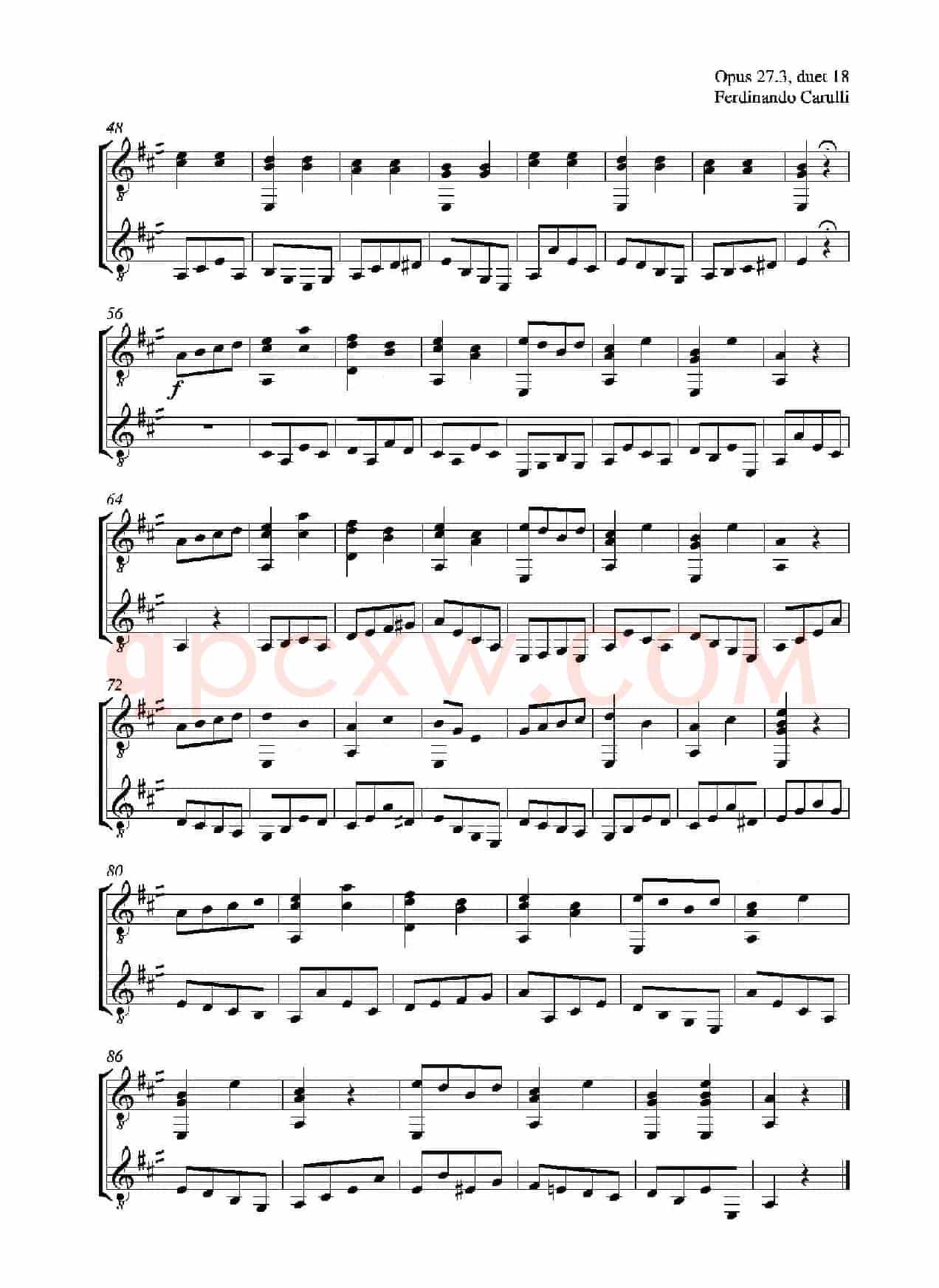 Metodo Completo Op.27-3（古典吉他二重奏练习·18）