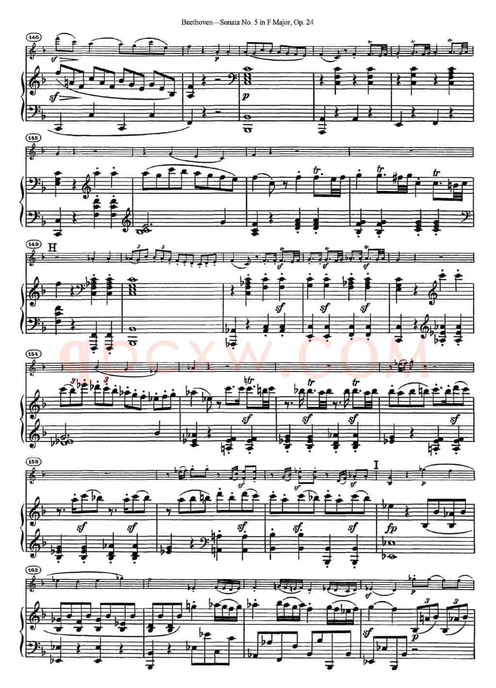 Violin Sonata No.5 in F Major Op.24（小提琴+钢琴伴奏）