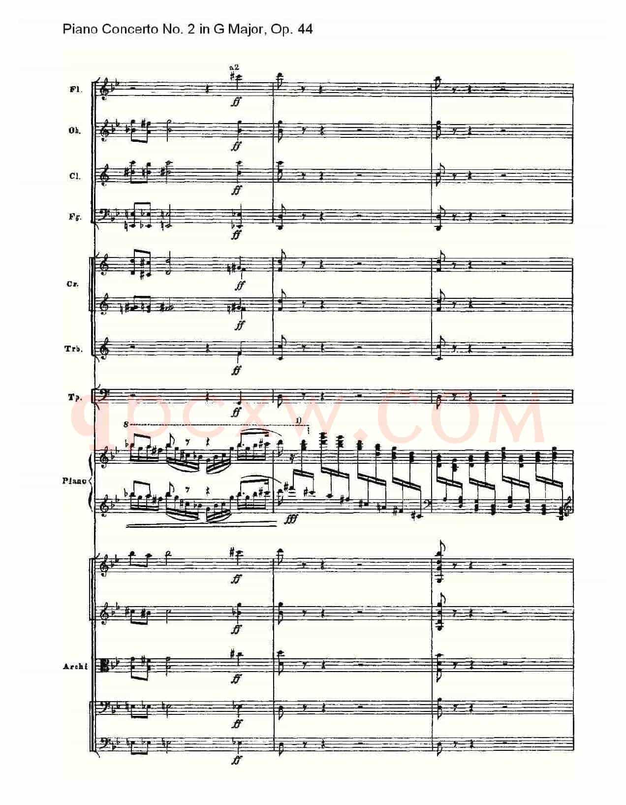 G大调第二钢琴协奏曲, Op.44第一乐章(三)