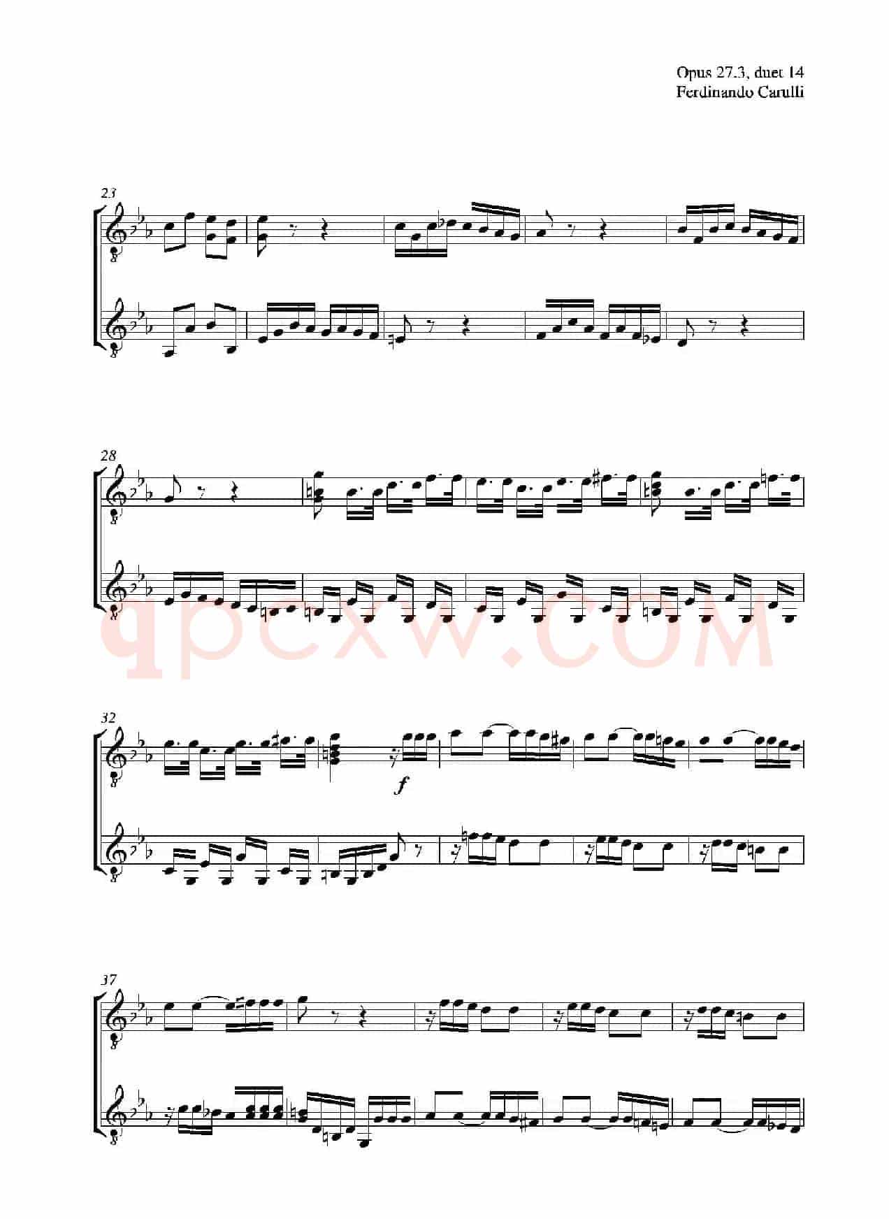 Metodo Completo Op.27-3（古典吉他二重奏练习·14）