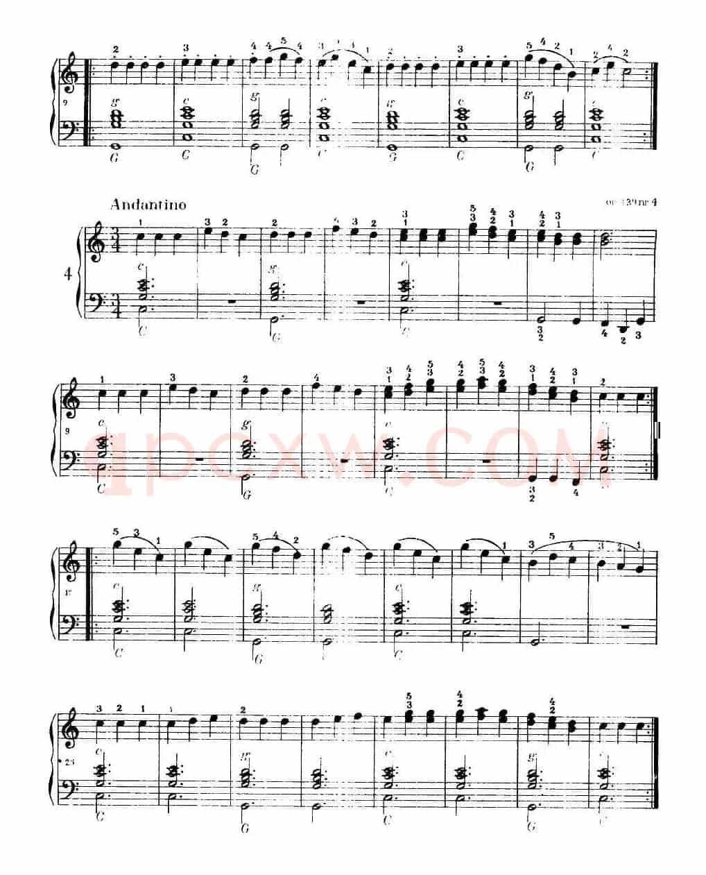 《车尔尼手风琴练习曲集》第Ⅰ册 （第1—9首）