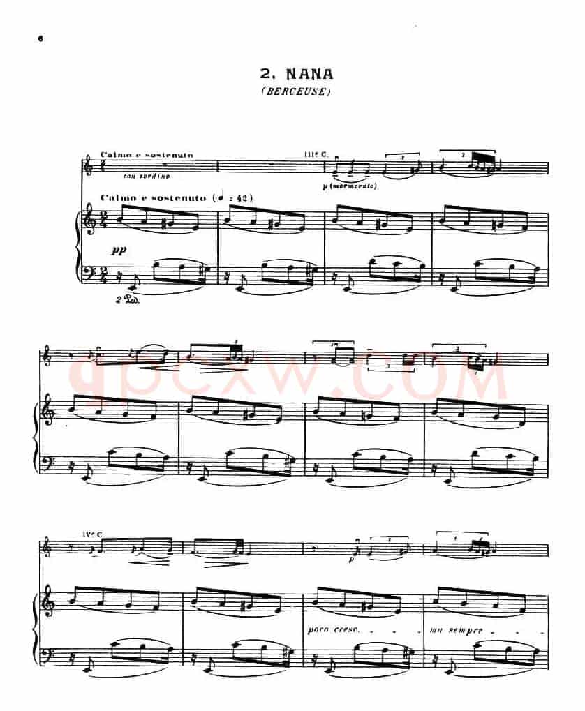 Suite of Spanish Folksongs:2、NANA（小提琴+钢琴伴奏）