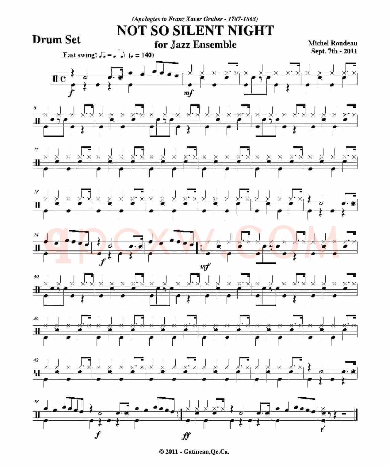 NOT SO SILENT NIGHT（爵士鼓分谱）