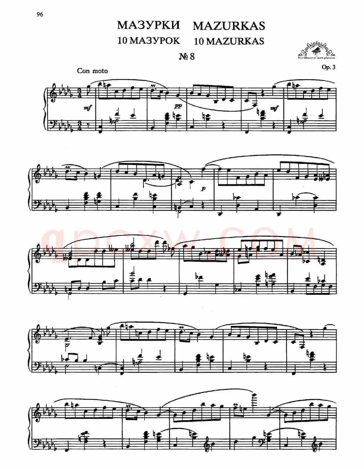 Ten Mazurkas Op.3（10首玛祖卡·8）