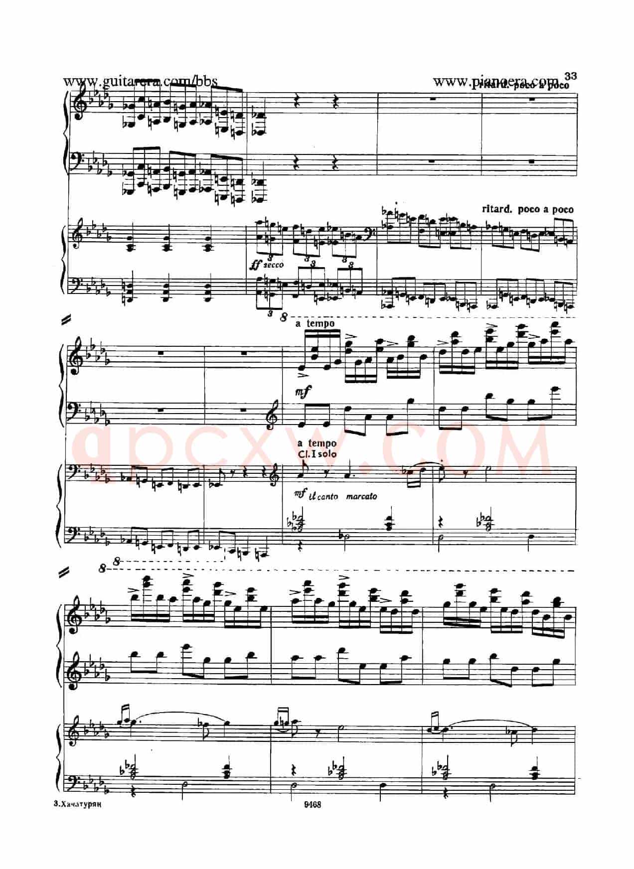 Piano Concerto in D-flat Major Op.37(降D大调钢琴协奏曲·Ⅰ·双钢琴)