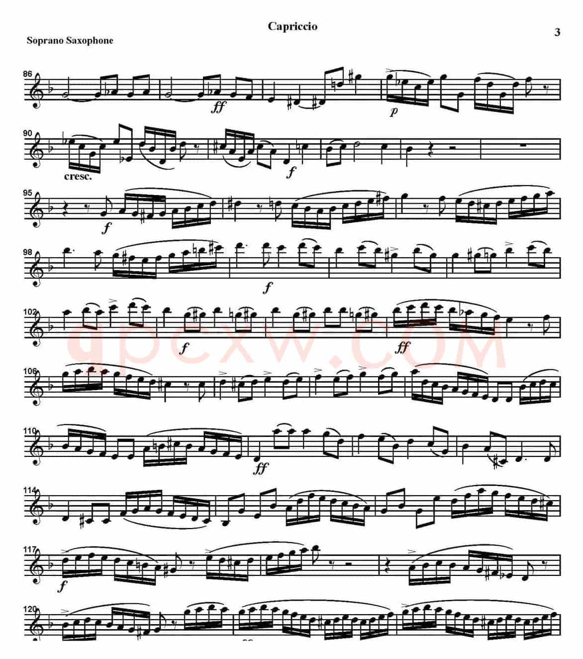 CAPRICCIO（四重奏·高音萨克斯分谱）