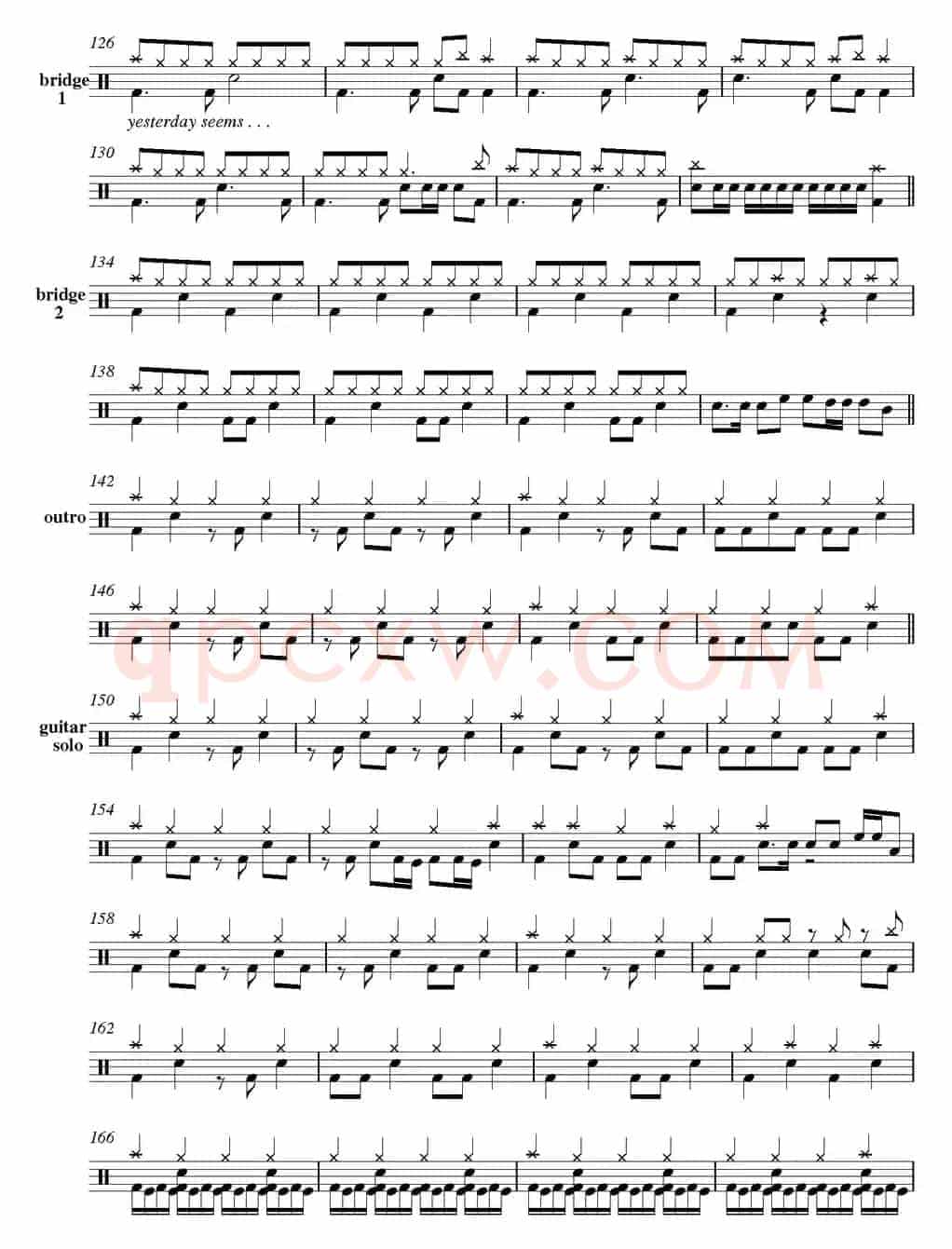 爵士鼓谱：Metallica-fade to black