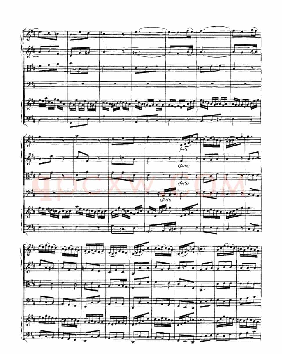 Harpsichd Concerto in D Maj BWV 1054(D大调第三号古钢琴协奏曲·总谱)