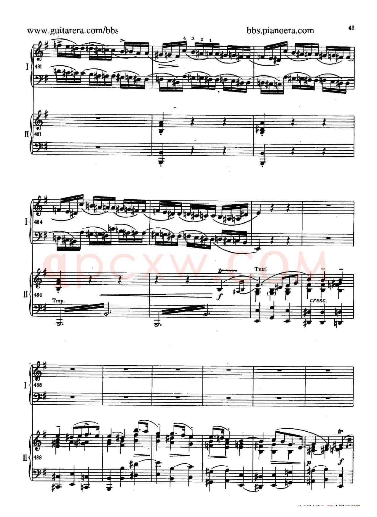 e小调第一钢琴协奏曲 Op.11(双钢琴版·第一乐章)
