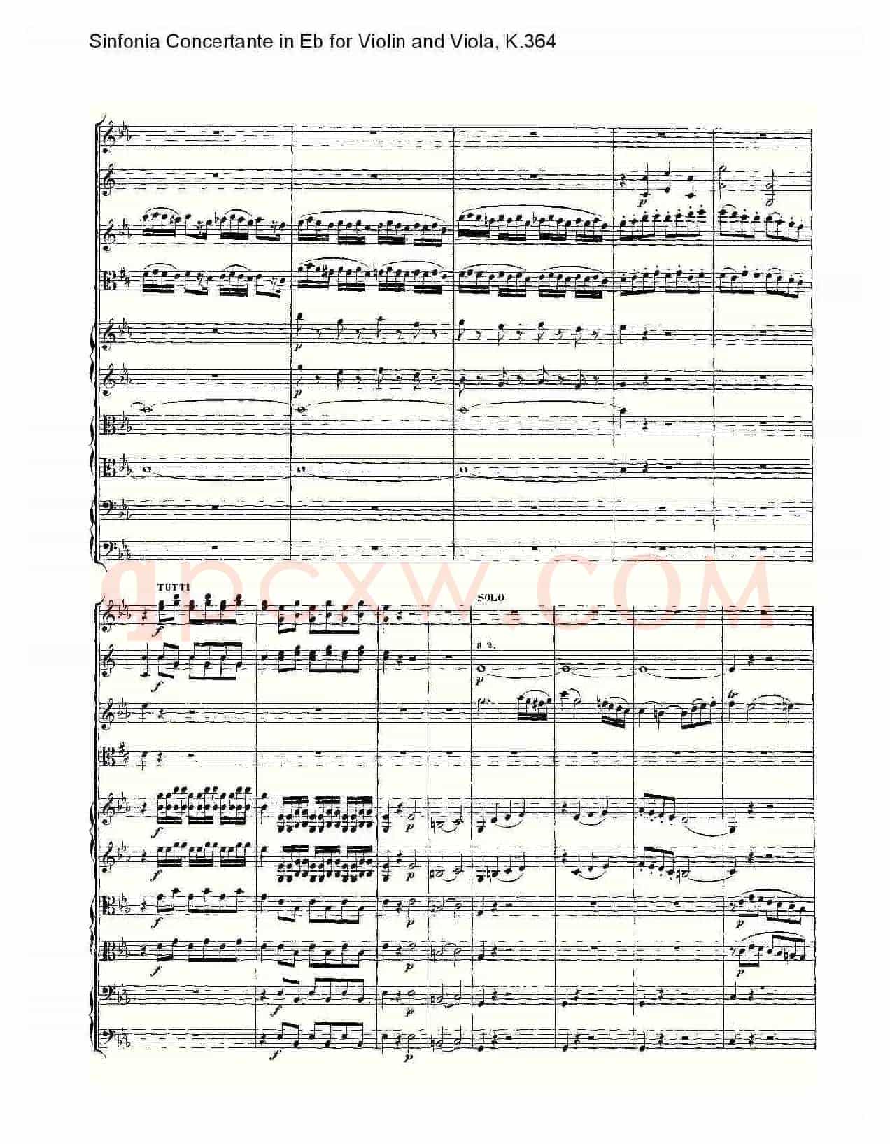 Eb调小提琴与中提琴炫技序曲, K.364(一)