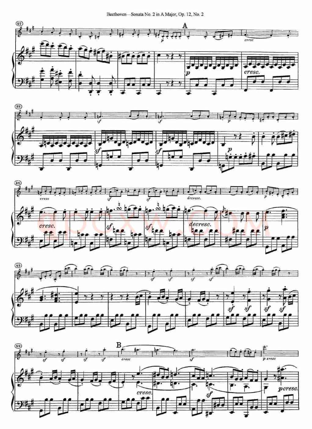 Violin Sonata No.2 in A Major Op.12 No.2（小提琴+钢琴伴奏）