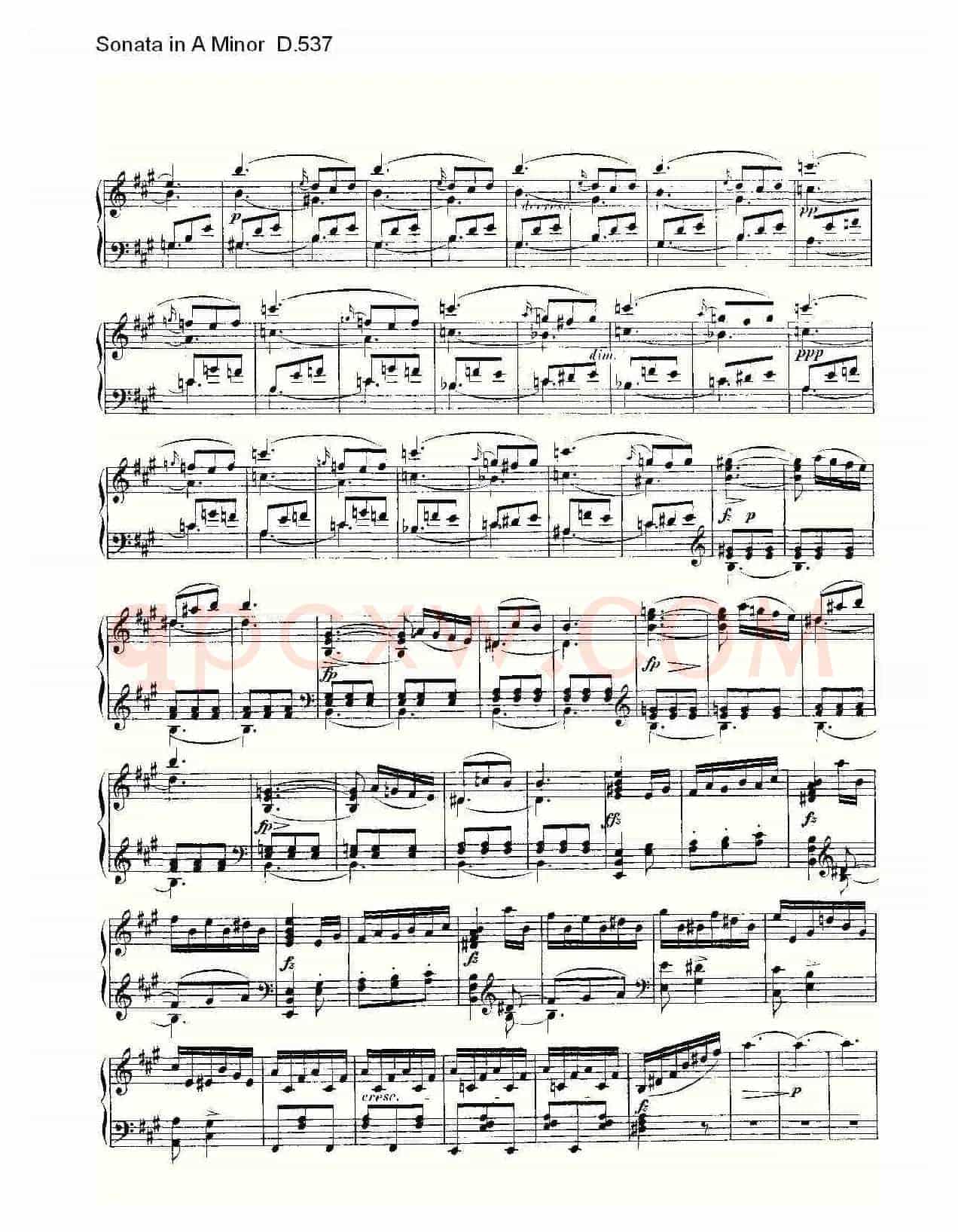 Sonata in A Minor D.537（A小调奏鸣曲 D.537）