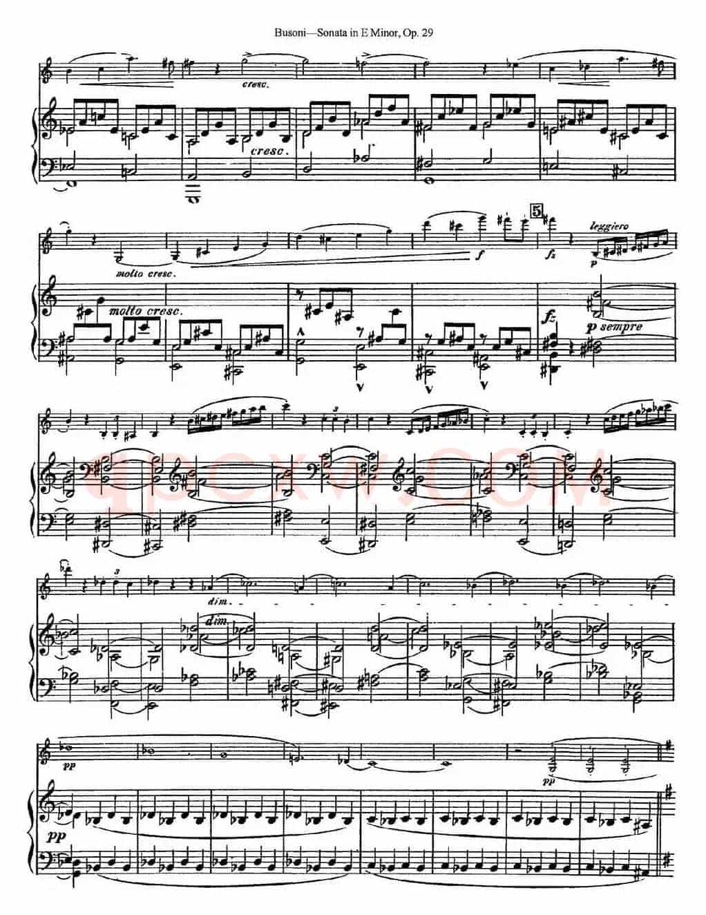 Violin Sonata No.1 in E Minor Op.29（小提琴+钢琴伴奏）