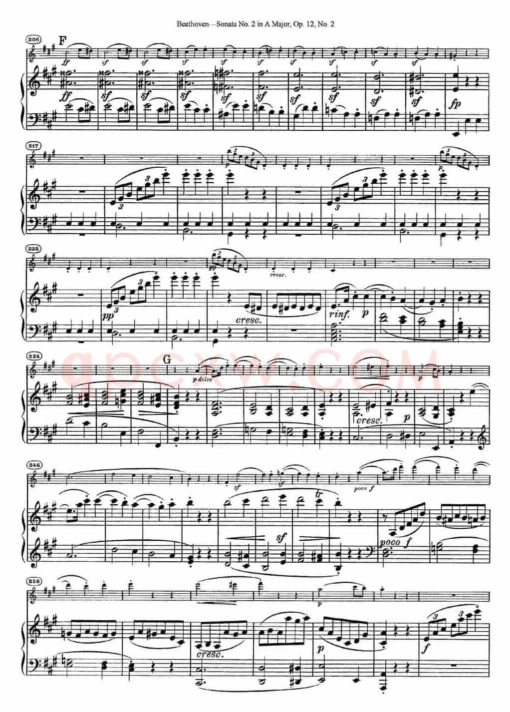 Violin Sonata No.2 in A Major Op.12 No.2（小提琴+钢琴伴奏）
