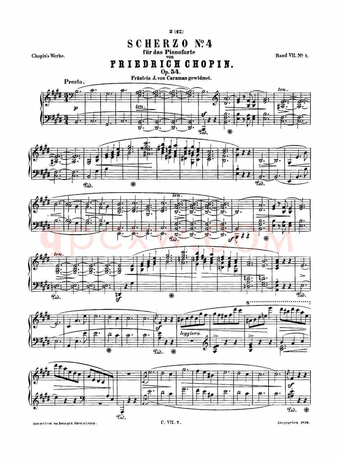 肖邦 钢琴谐谑曲 Chopin Scherzo(No.4 E大调,Op.54)