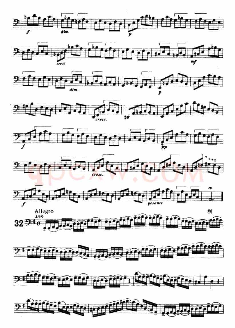 大提琴练习曲：大把位（22—33）