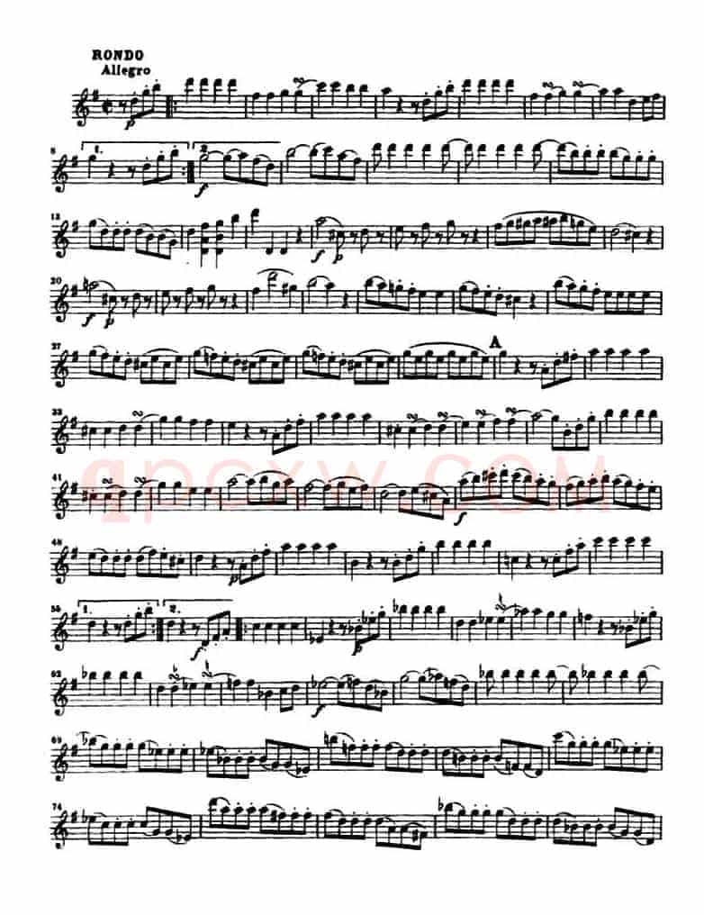 G大调弦乐小夜曲四重奏 K.525（第一小提琴分谱）