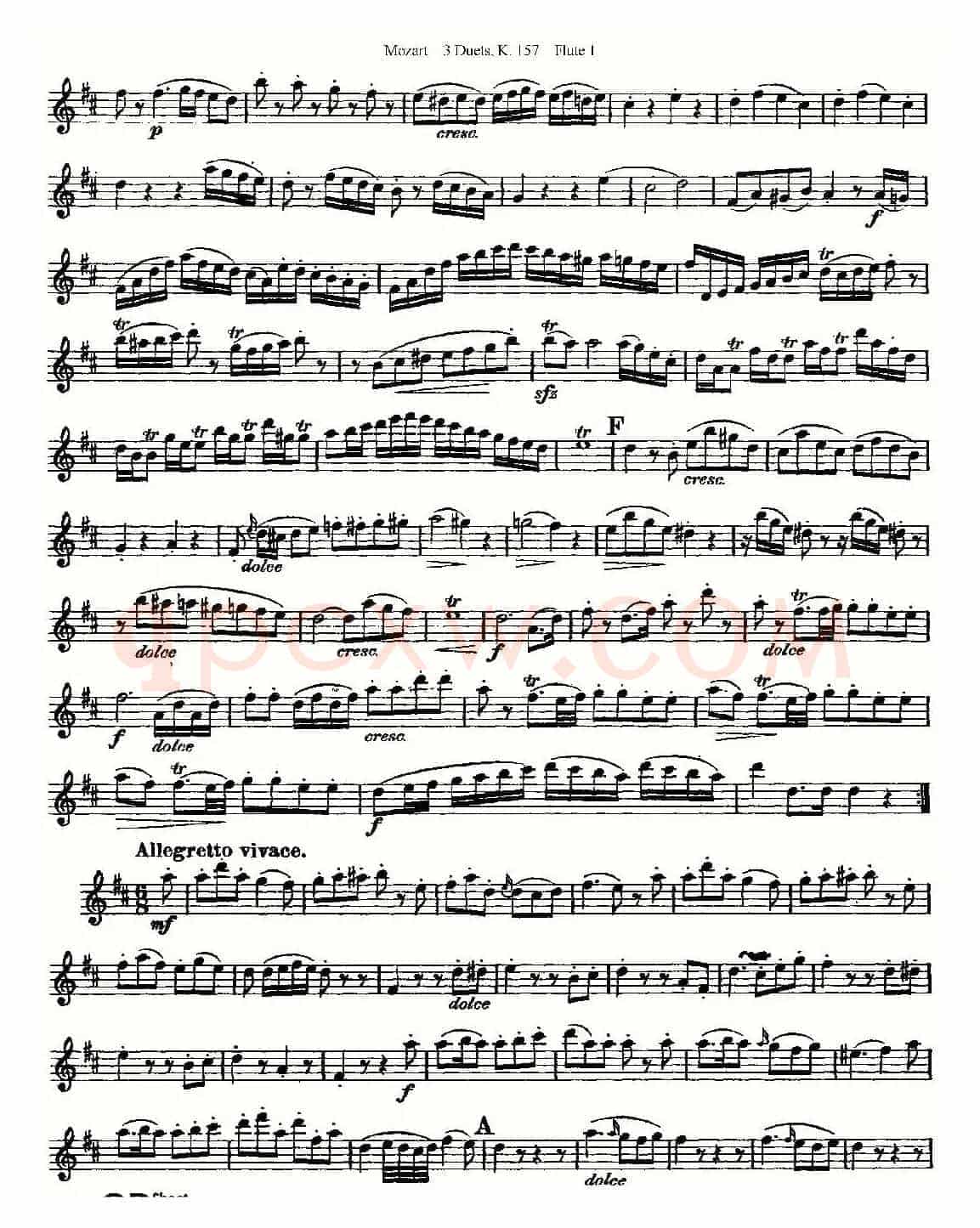 3 Duets K.157 之第一长笛（二重奏三首 K157号）