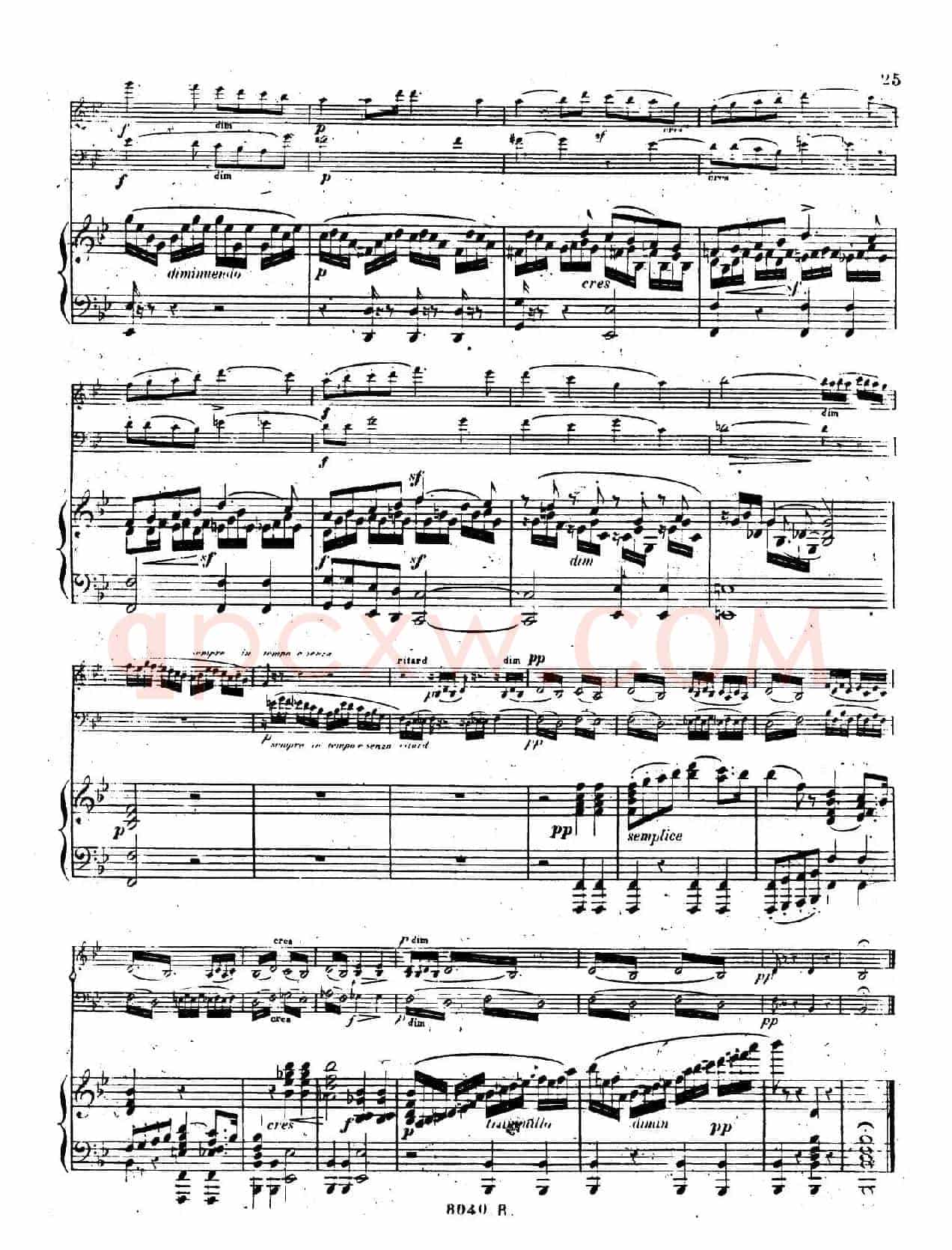 Piano Trio No.1 in d Minor Op.49(d小调第一钢琴三重奏·第二乐章)
