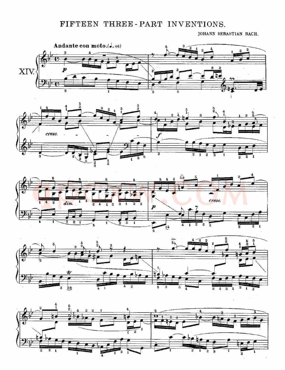 FIFTEEN THREE-PART INVETIONS之十四（15首3部创意曲之十四）