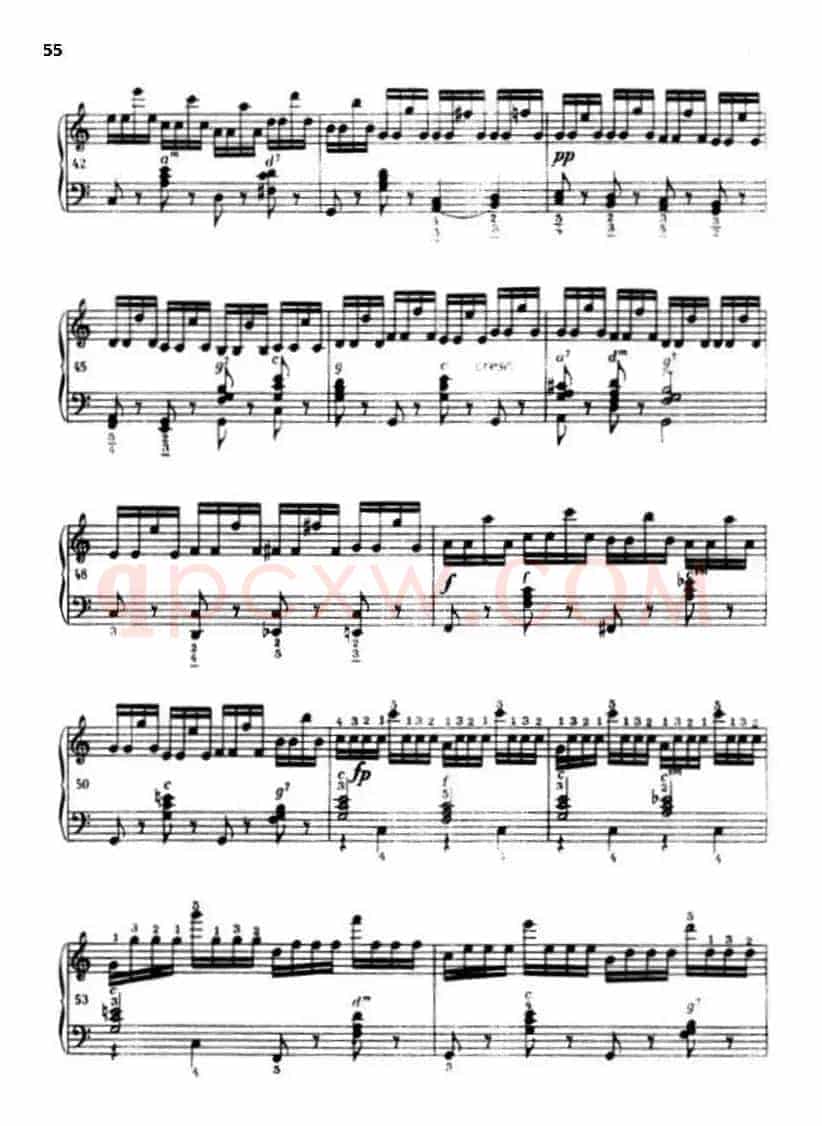 《车尔尼手风琴练习曲集》第Ⅲ册（P52—74）