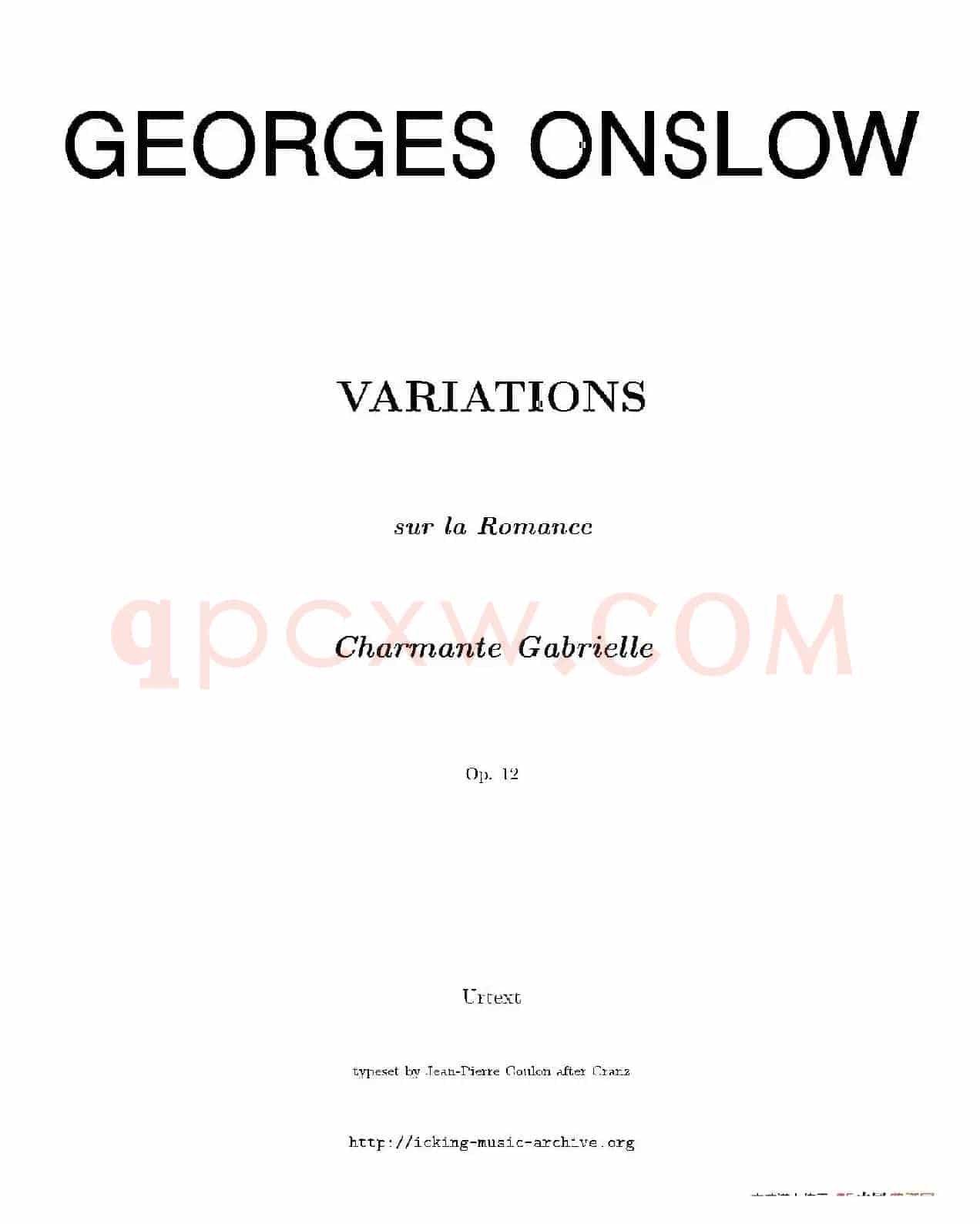 Variations in E-flat Major Op.12(降E大调变奏曲)