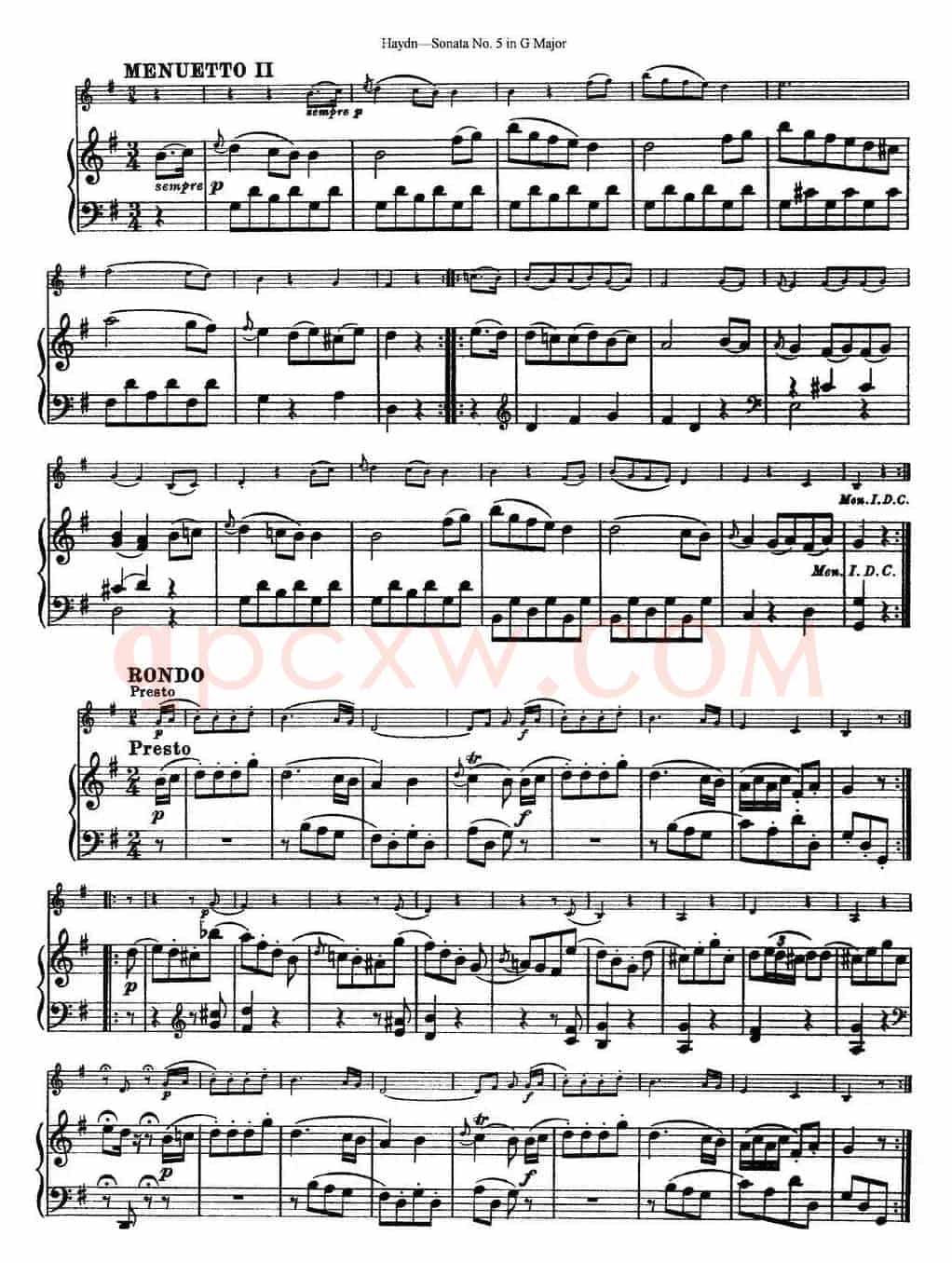 Violin Sonata No.5 in G Major（小提琴+钢琴伴奏）