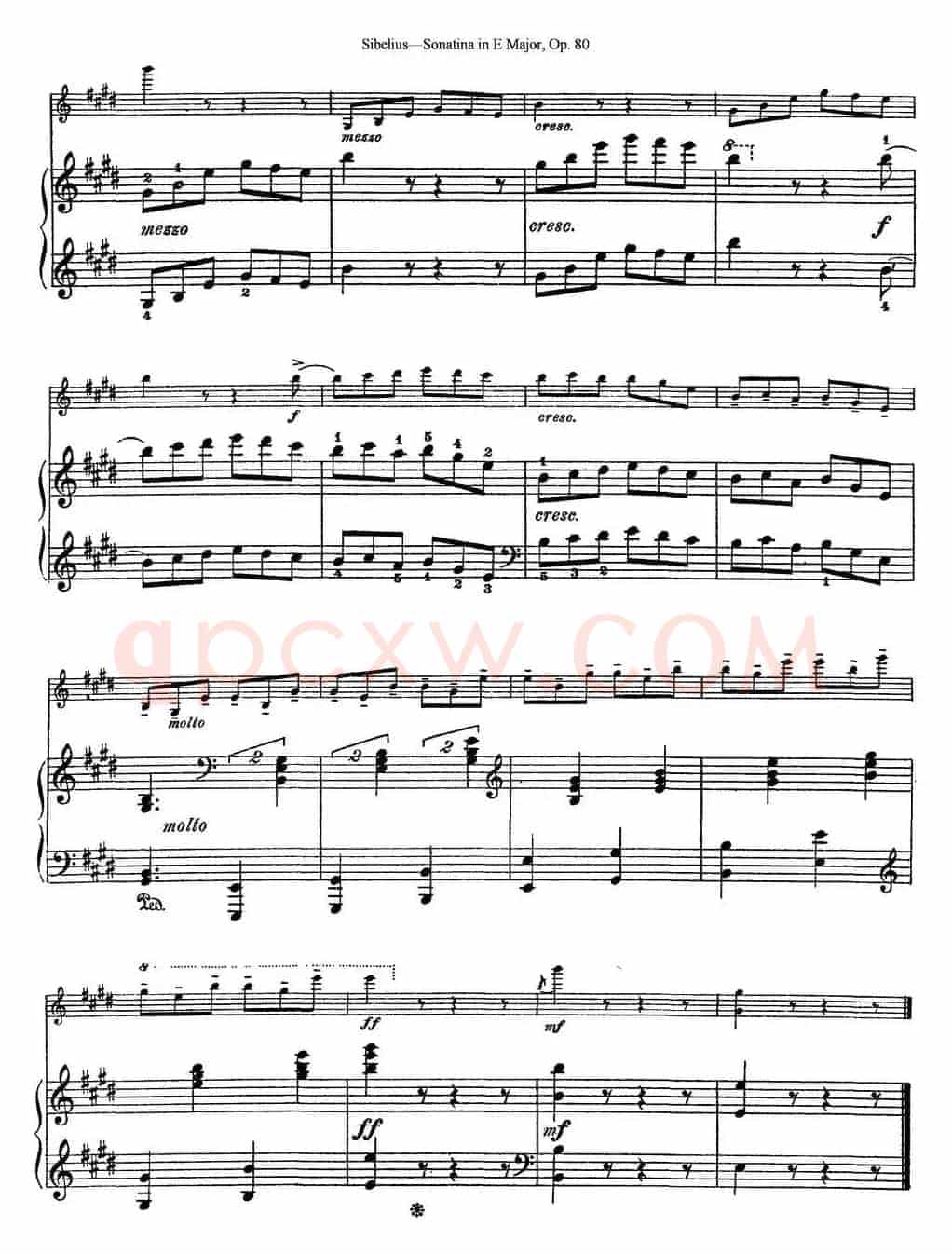 Violin Sonatina in E Major Op.80（小提琴+钢琴伴奏）