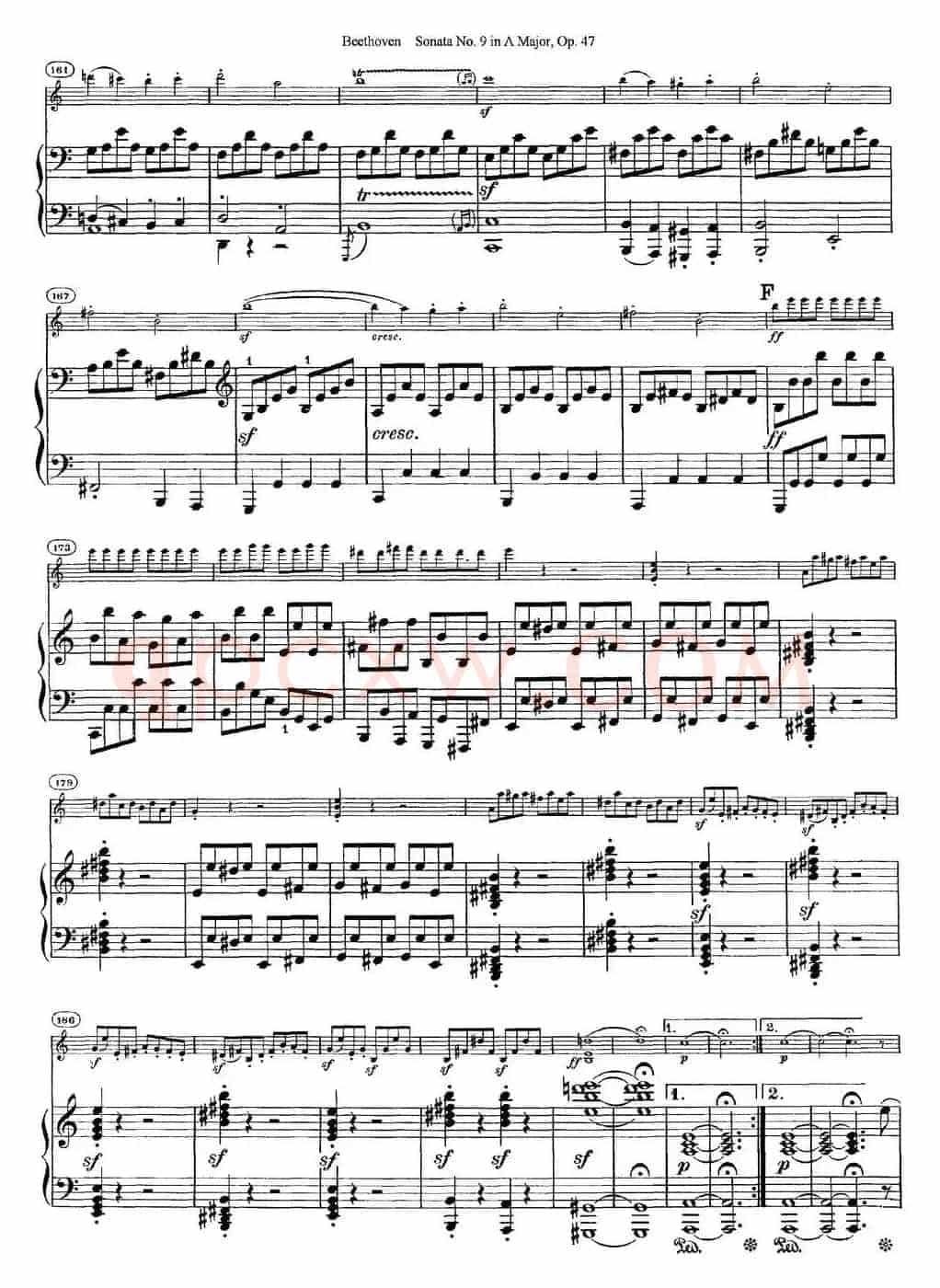 Violin Sonata No.9 in A Major Op.47（小提琴+钢琴伴奏）