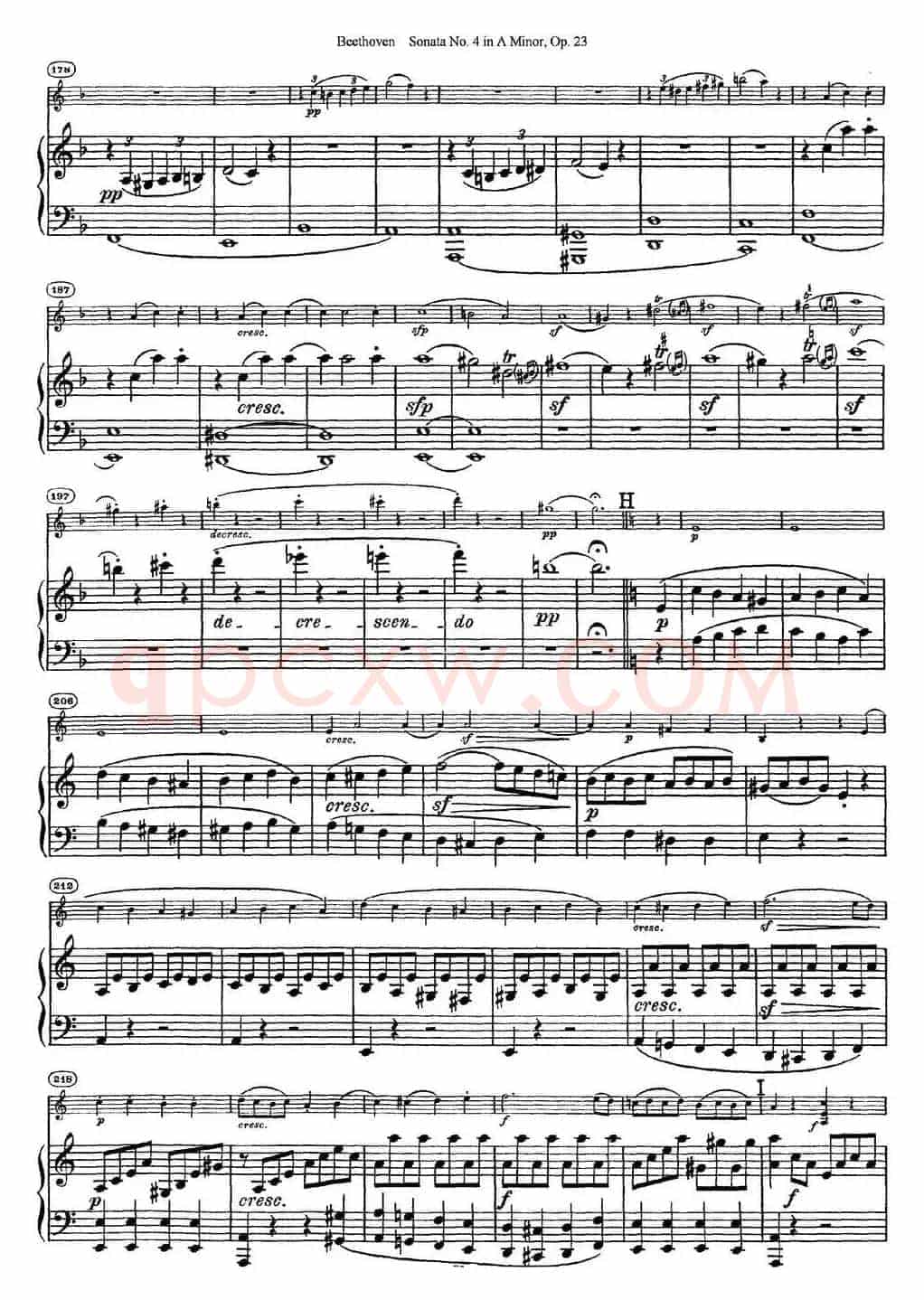 Violin Sonata No.4 in A Minor Op.23（小提琴+钢琴伴奏）
