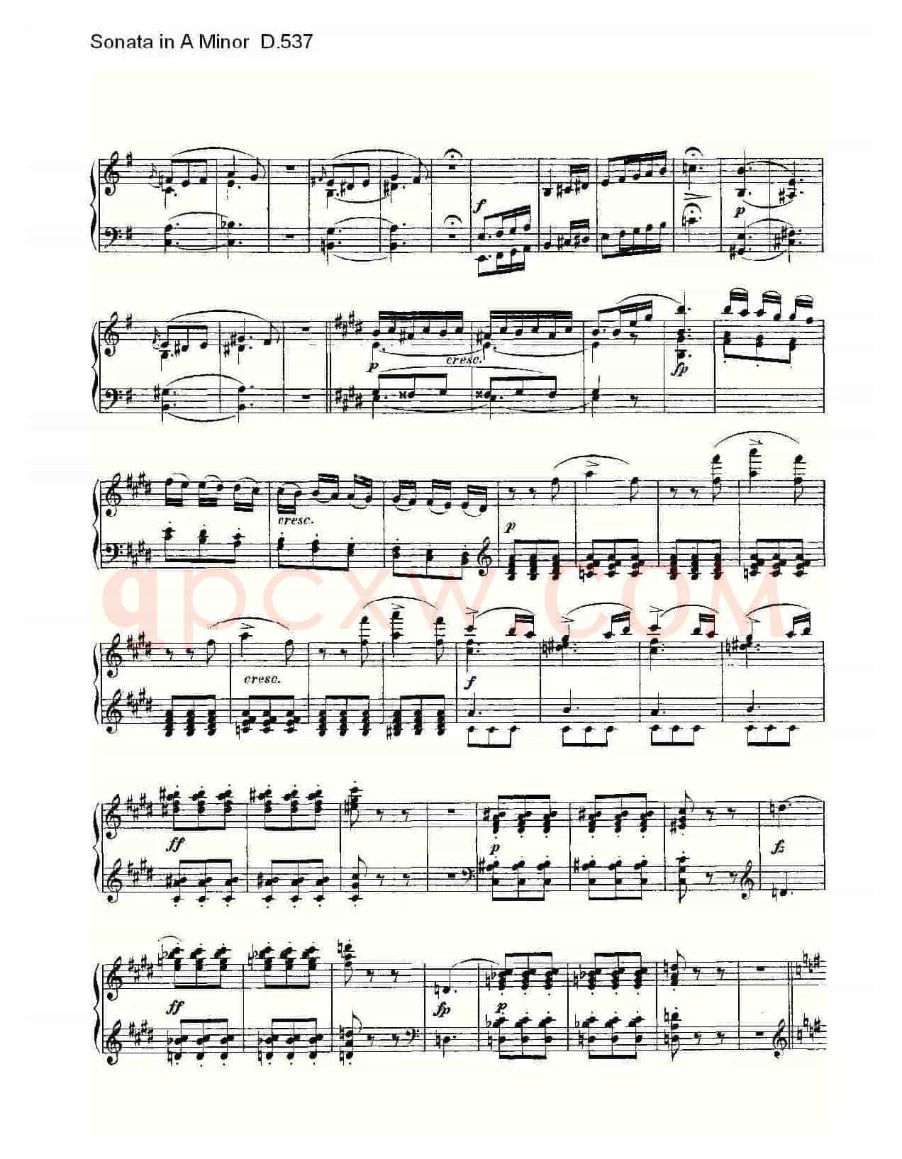 Sonata in A Minor D.537（A小调奏鸣曲 D.537）