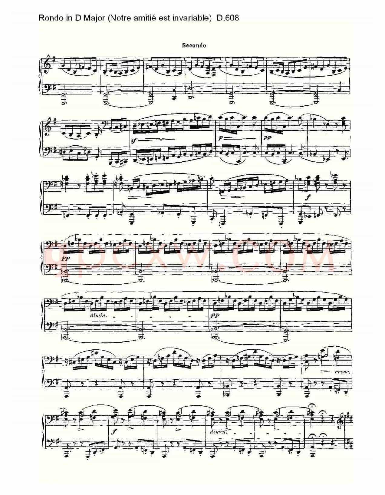 Rondo in D Major(Notre amitié est invariable) D.6)