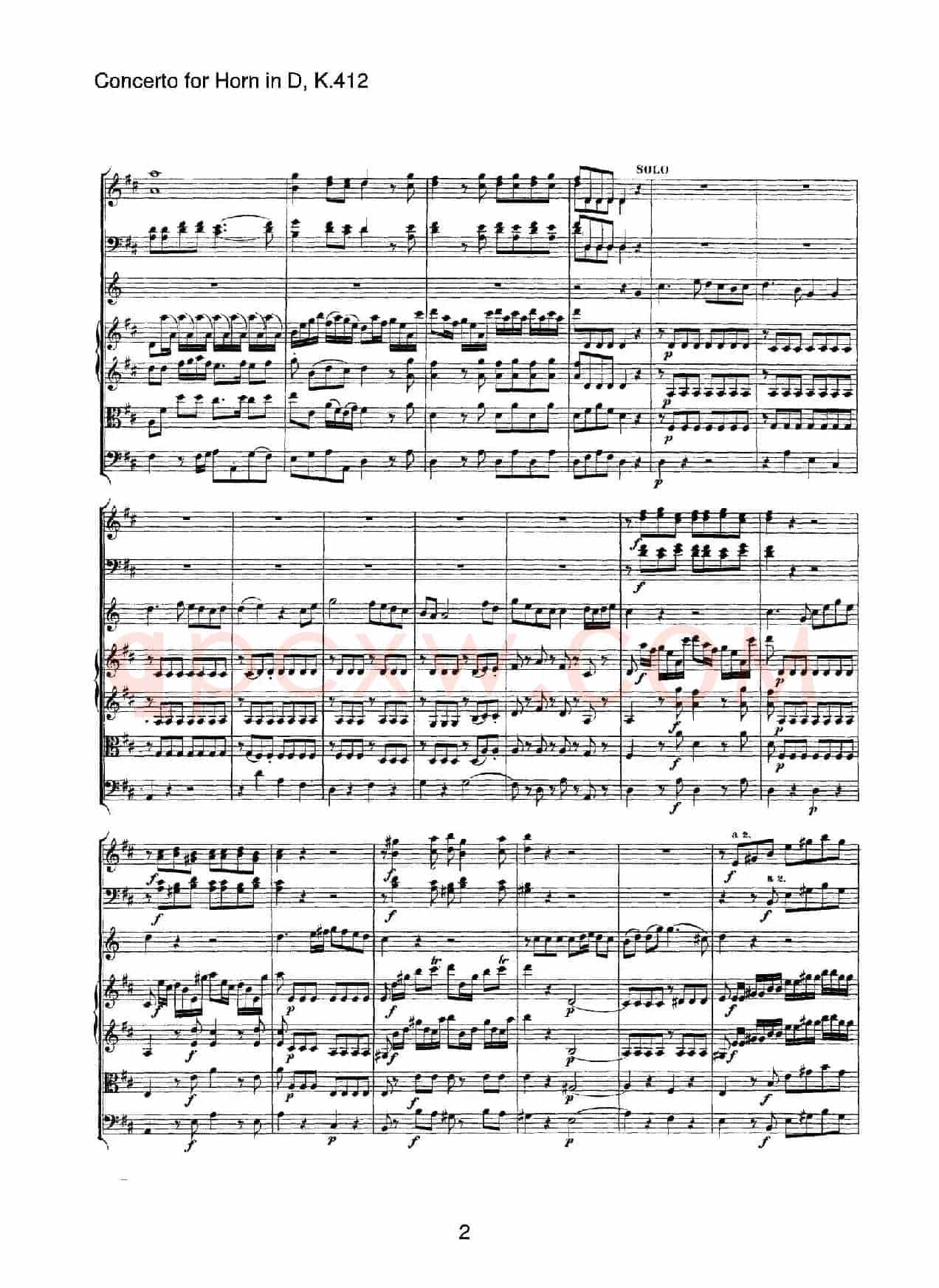 Concerto for Horn in D,K.412(D大调第一圆号协奏曲K412号作品)