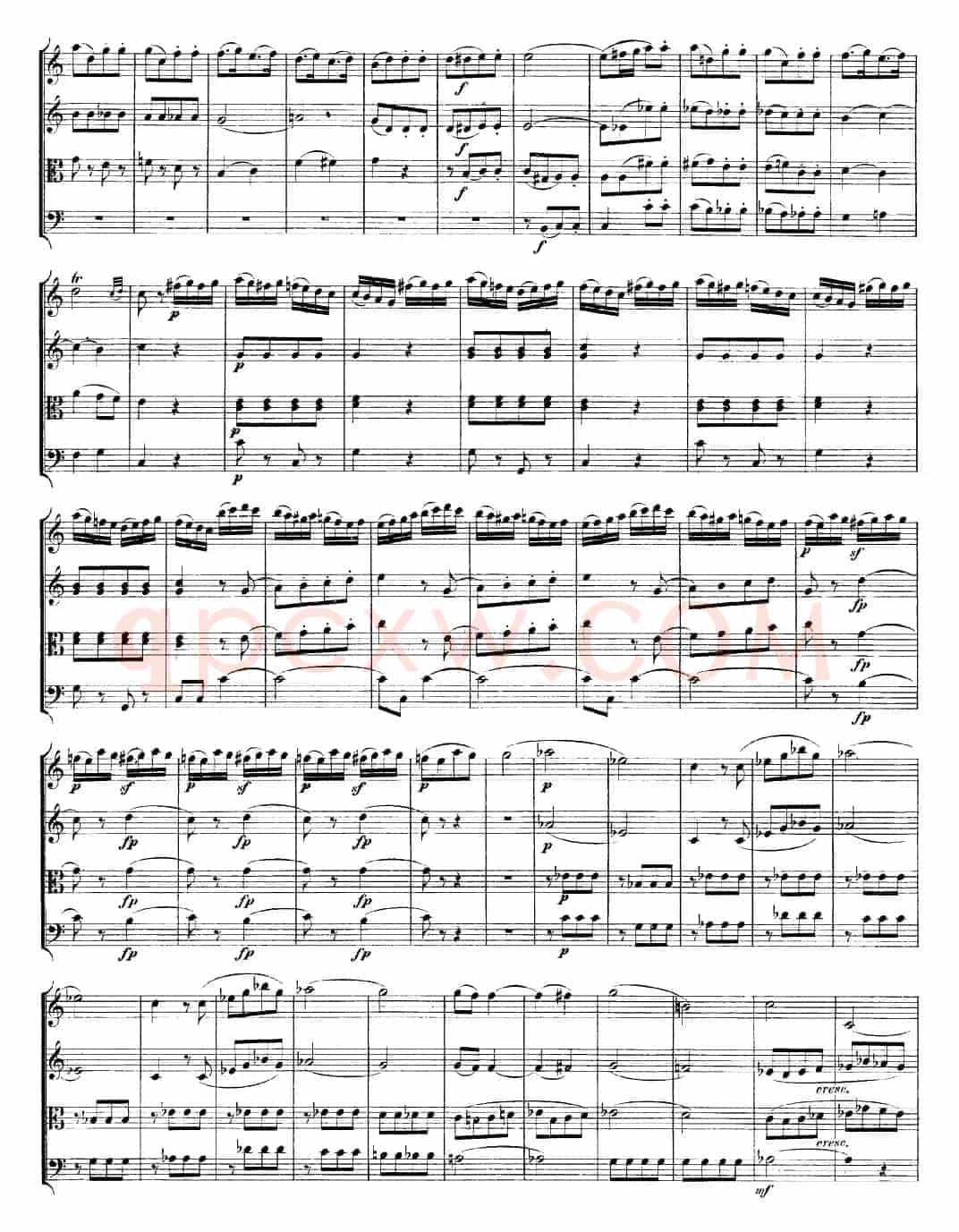 Mozart《Quartet No.19 in C Major,K.465》（总谱）