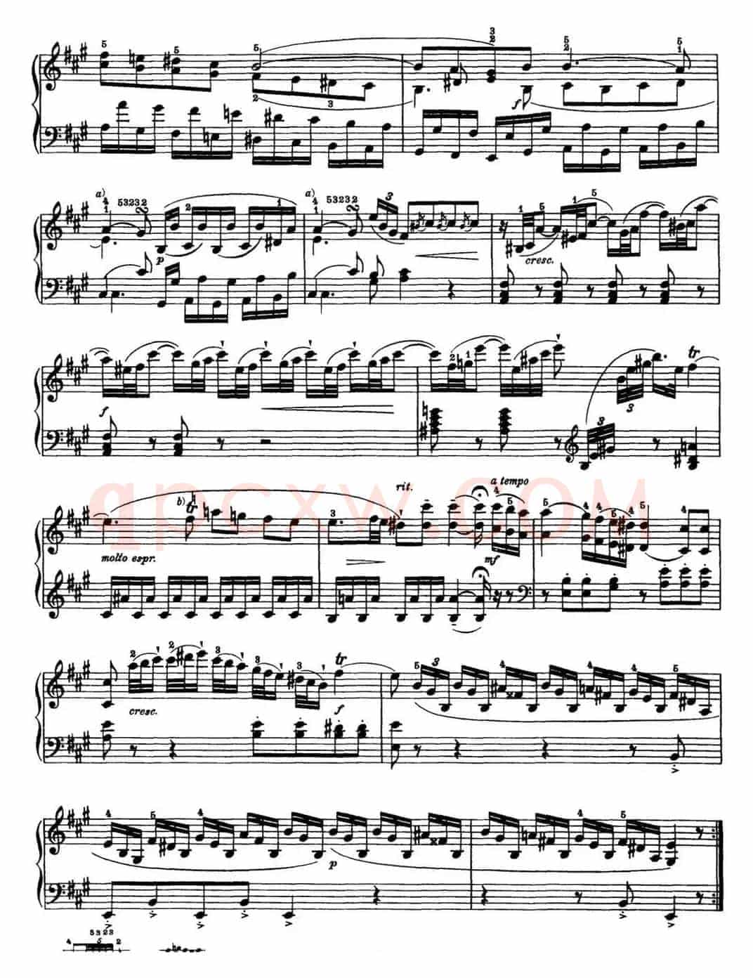 海顿 钢琴奏鸣曲 Hob XVI 26 in A major