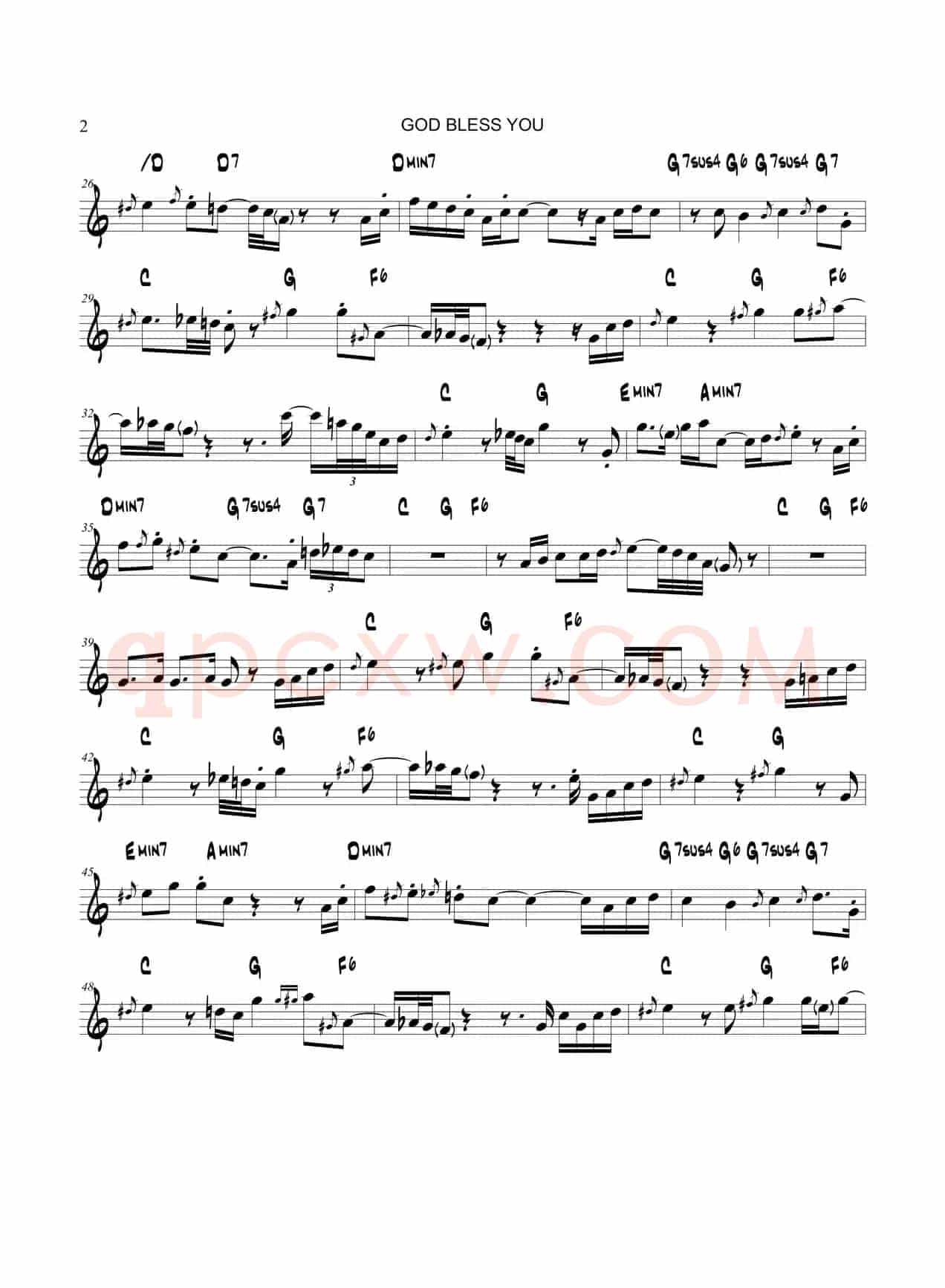 God Bless You（次中音萨克斯）