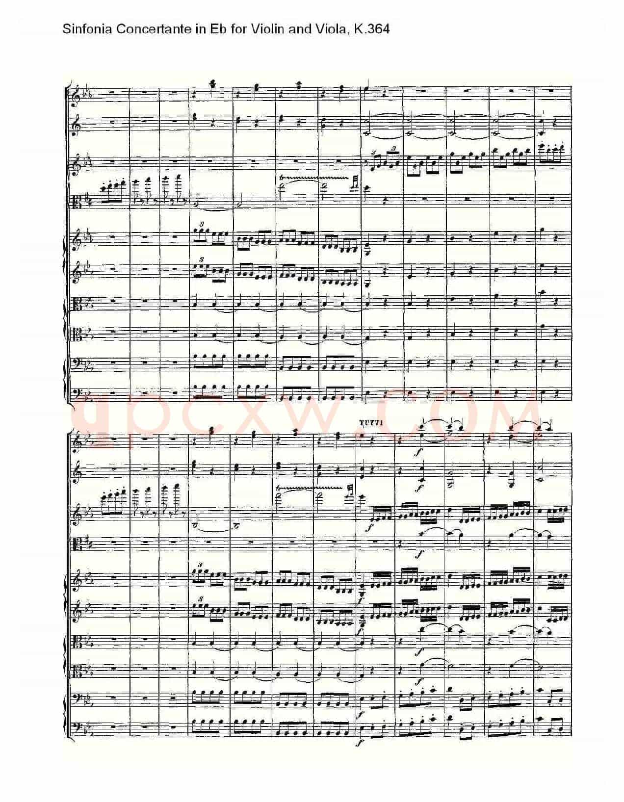 Eb调小提琴与中提琴炫技序曲, K.364(二)