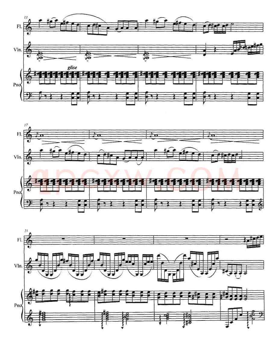 长笛与小提琴组曲：（二）乐舞一（带钢琴伴奏）