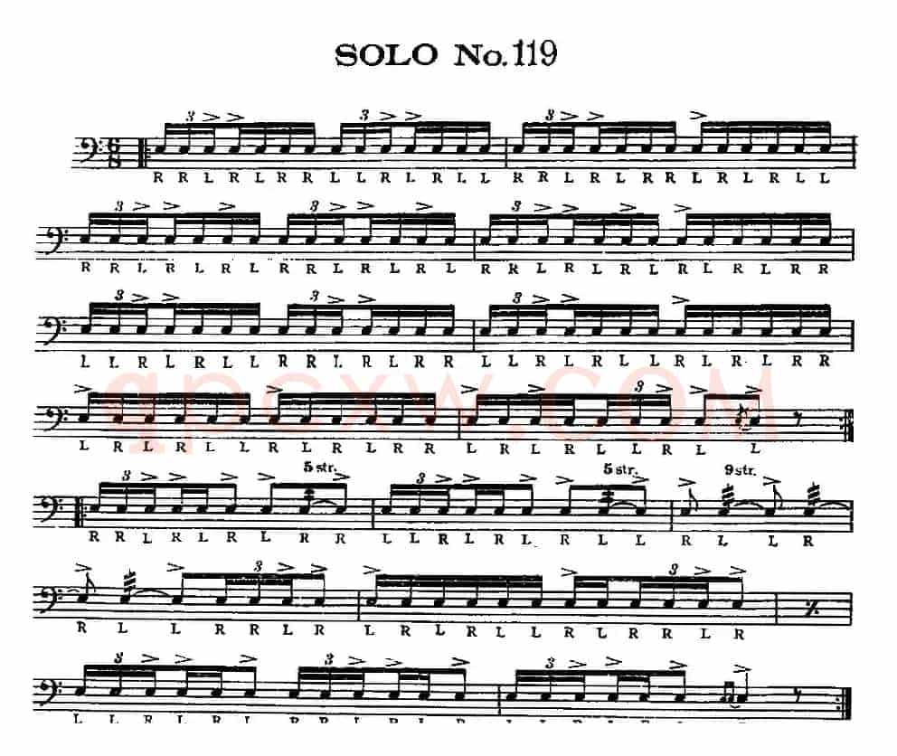 美国军鼓 SOLO No.116-120（爵士鼓谱）
