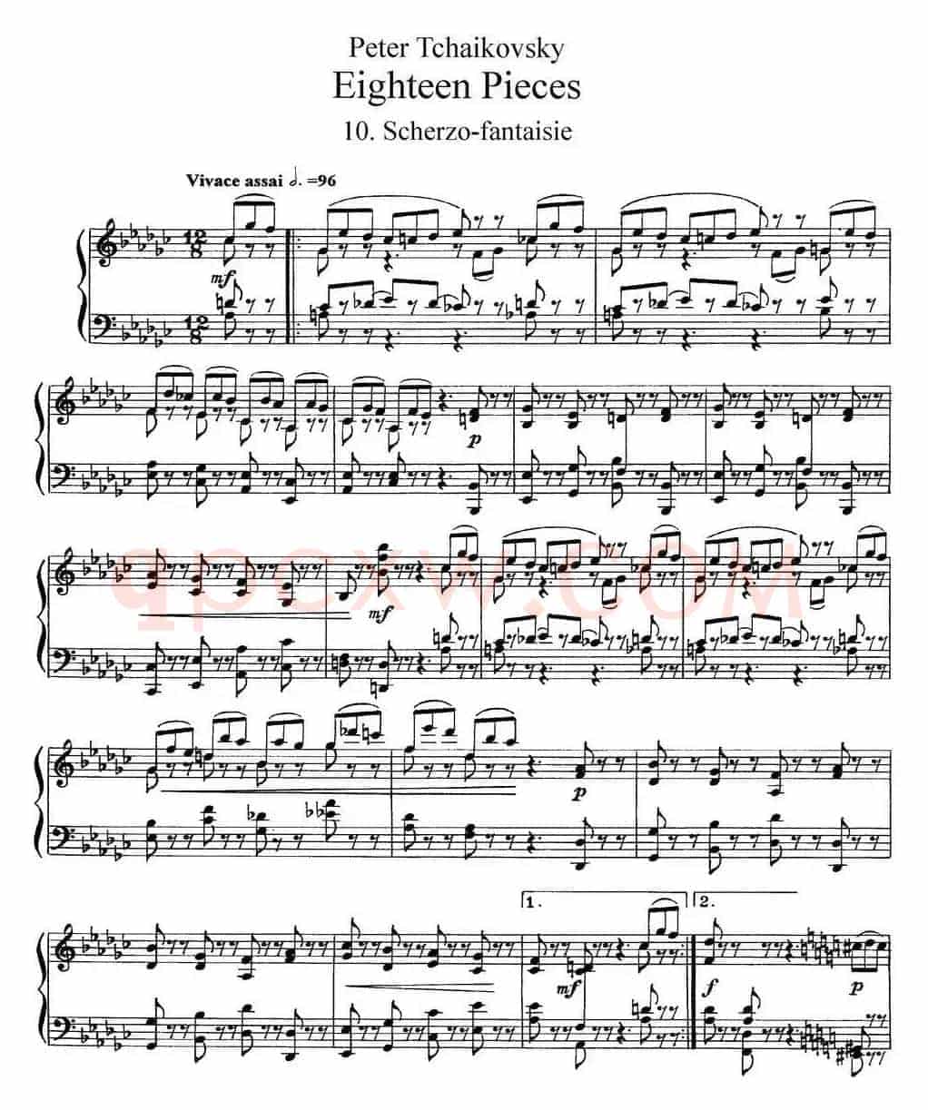 柴可夫斯基18首钢琴小品Op.72(10.Scherzo-fantaisie)
