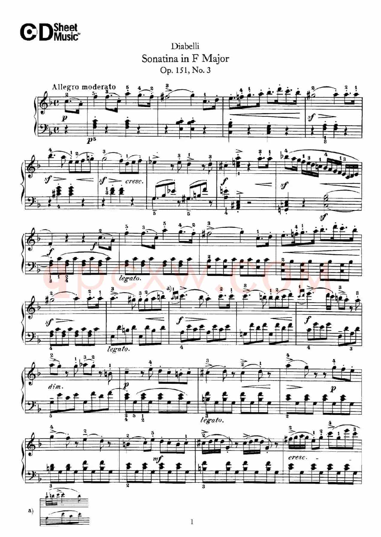 4 Piano Sonatinas(4首钢琴小奏鸣曲)(Op.151 No.3)