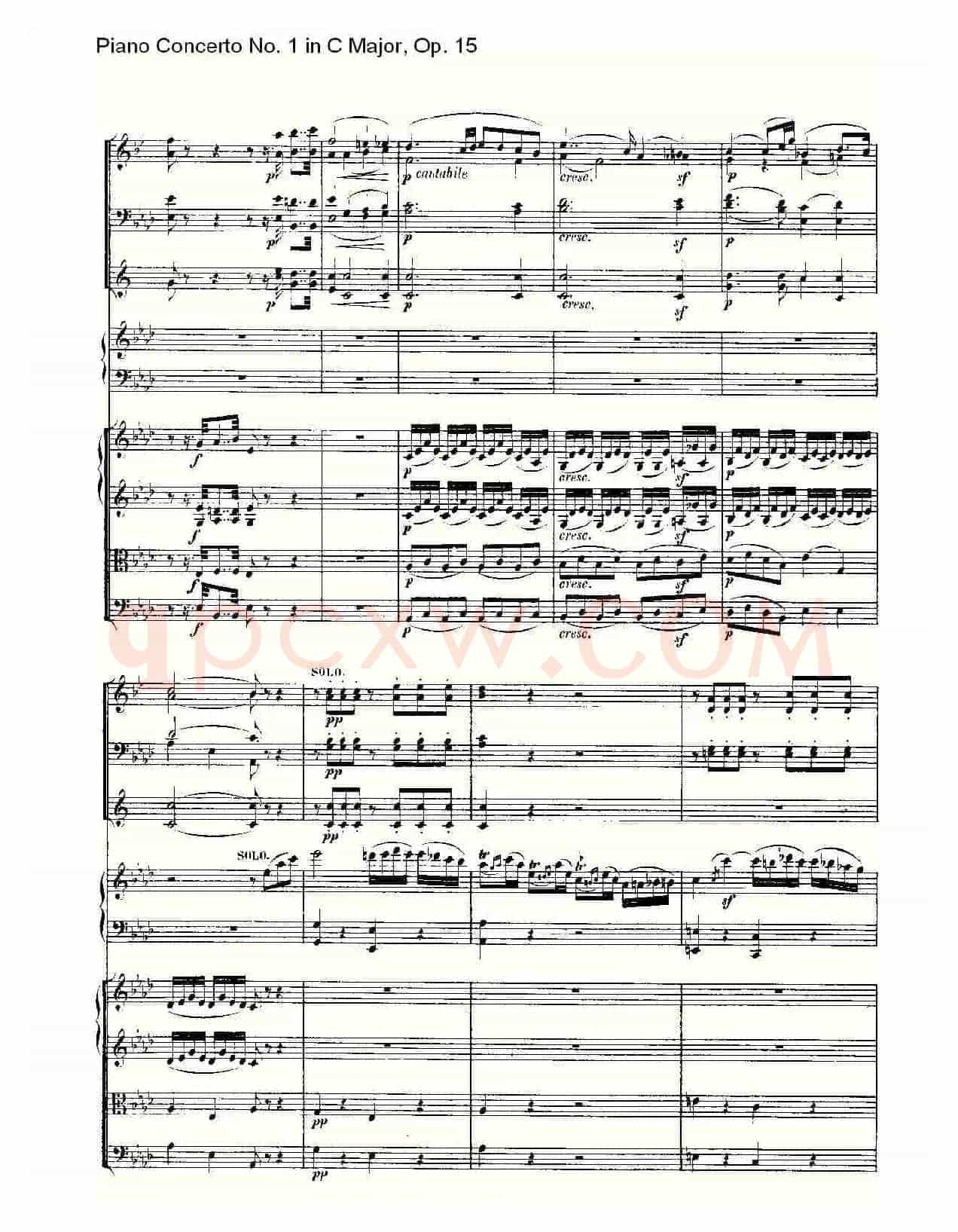 C大调钢琴第一协奏曲 Op.15 第二乐章