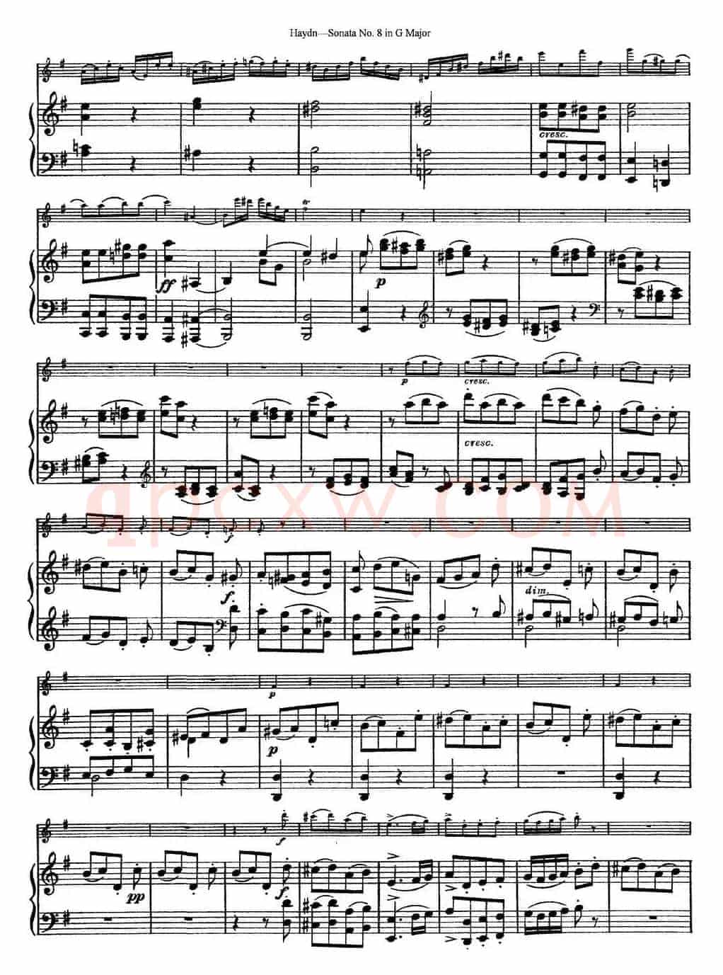 Violin Sonata No.8 in G Major（小提琴+钢琴伴奏）