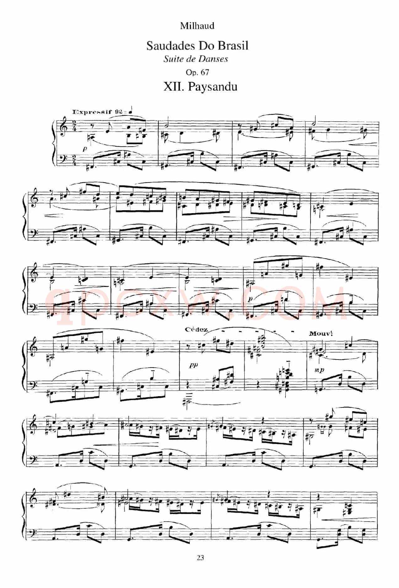 Saudados do Brasil Op.67（巴西回忆·XII）